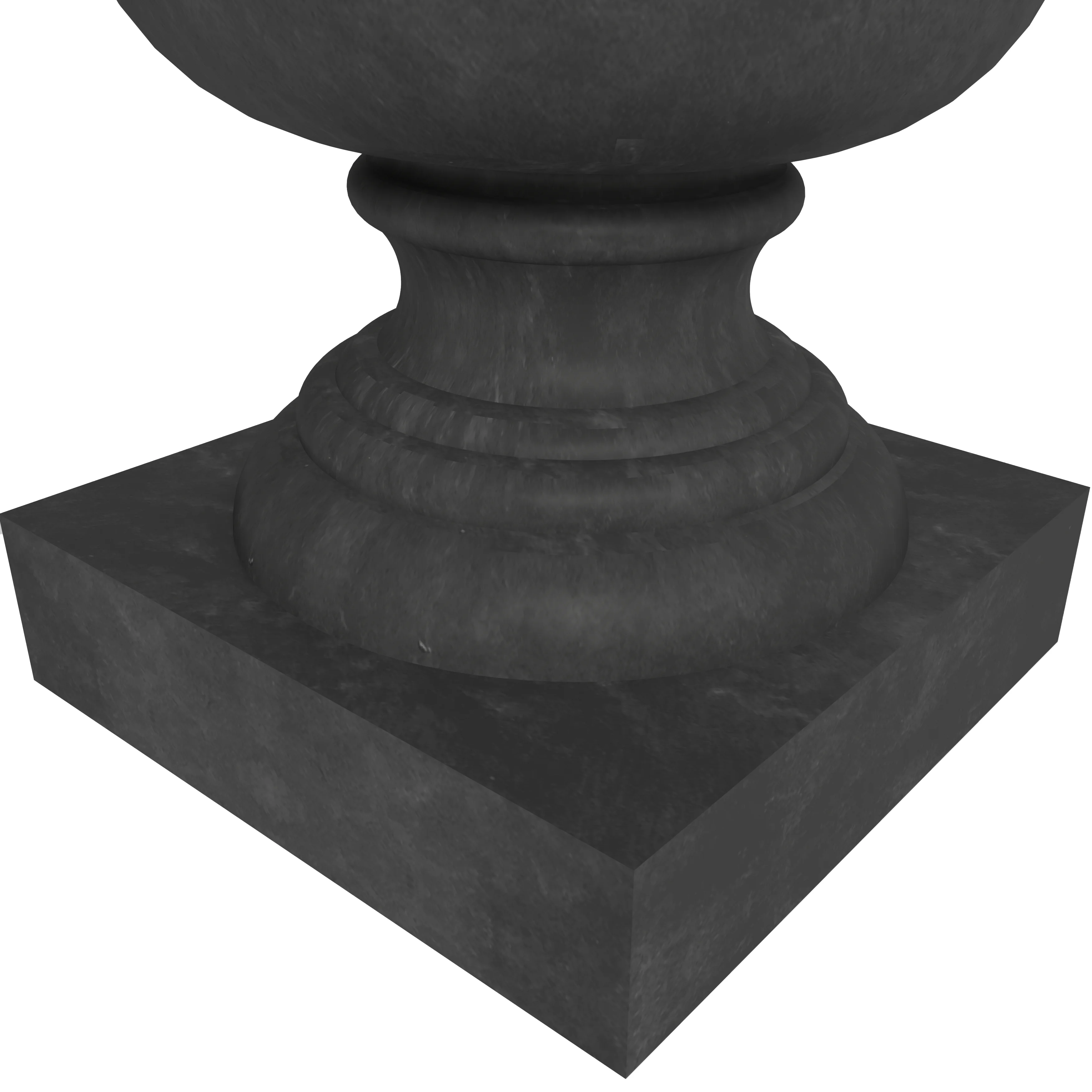Daisy Series Poly Fiber Stone Planter in Black, 14 Dia, 24.8 High