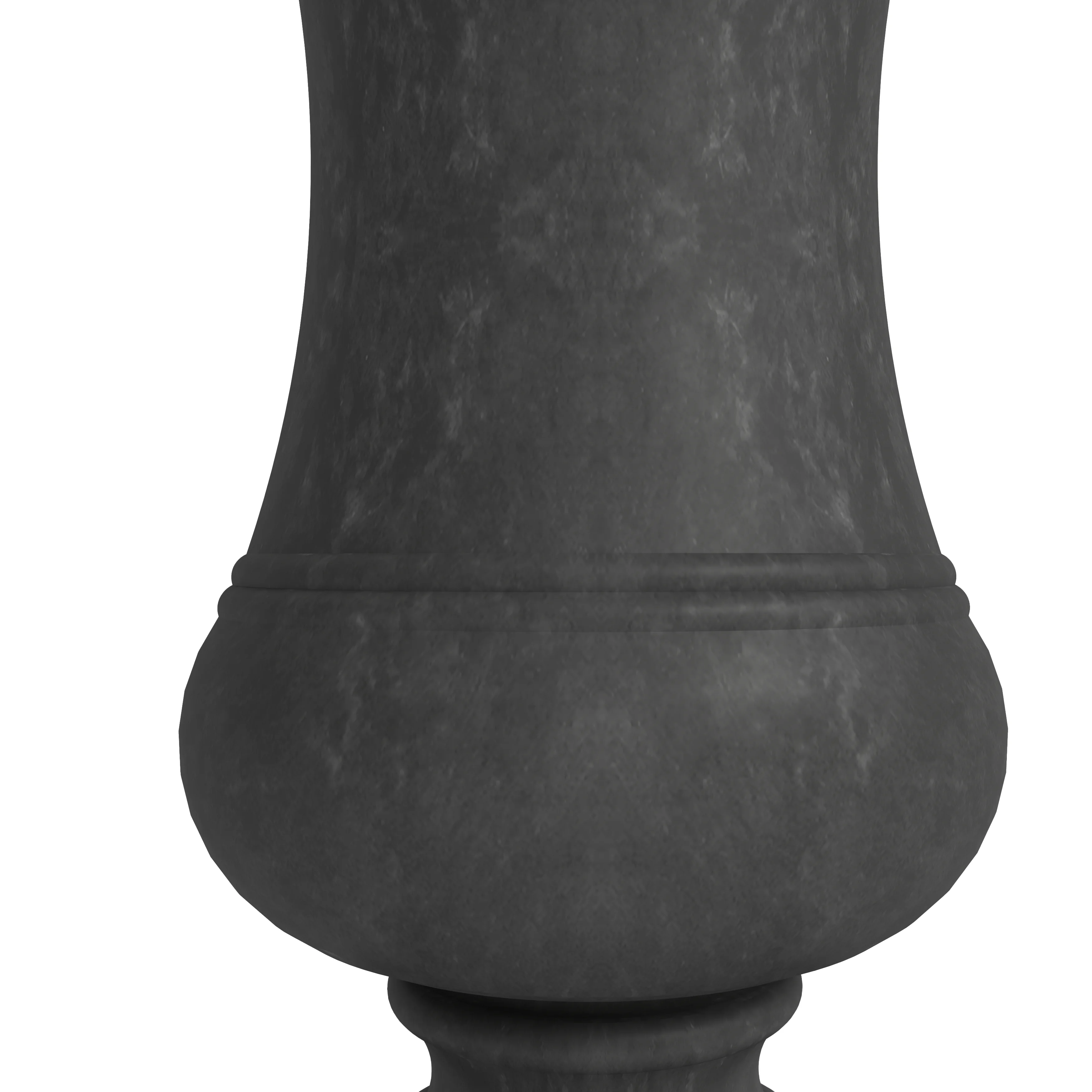 Daisy Series Poly Fiber Stone Planter in Black, 14 Dia, 24.8 High