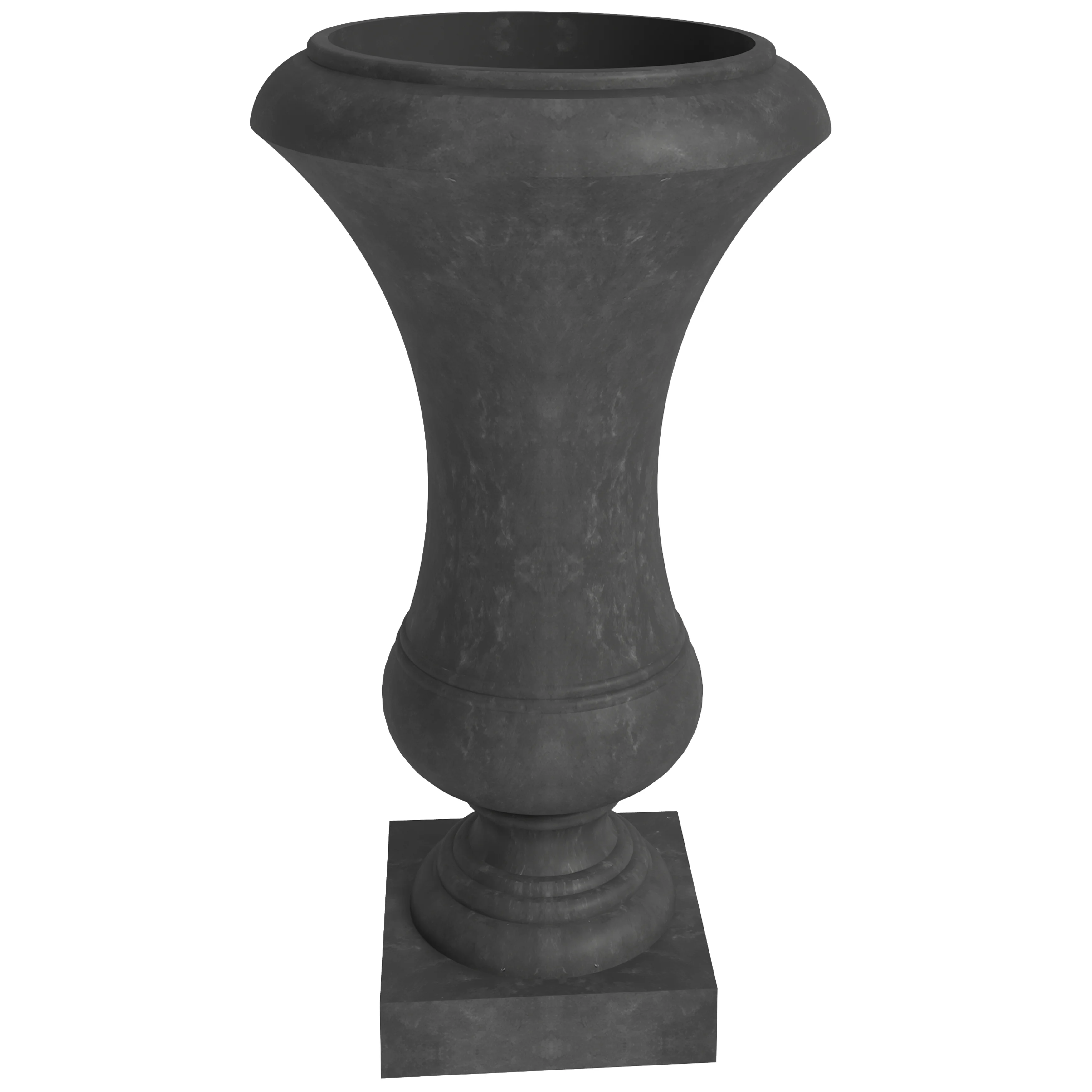 Daisy Series Poly Fiber Stone Planter in Black, 14 Dia, 24.8 High