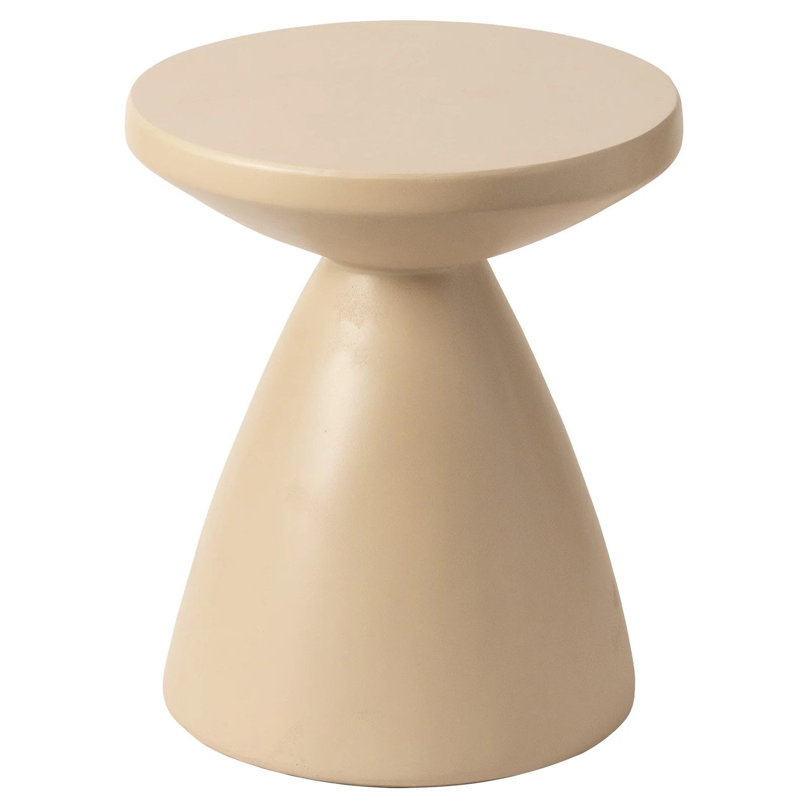 Dune Collection Fiberglass Outdoor Side Table in Beige