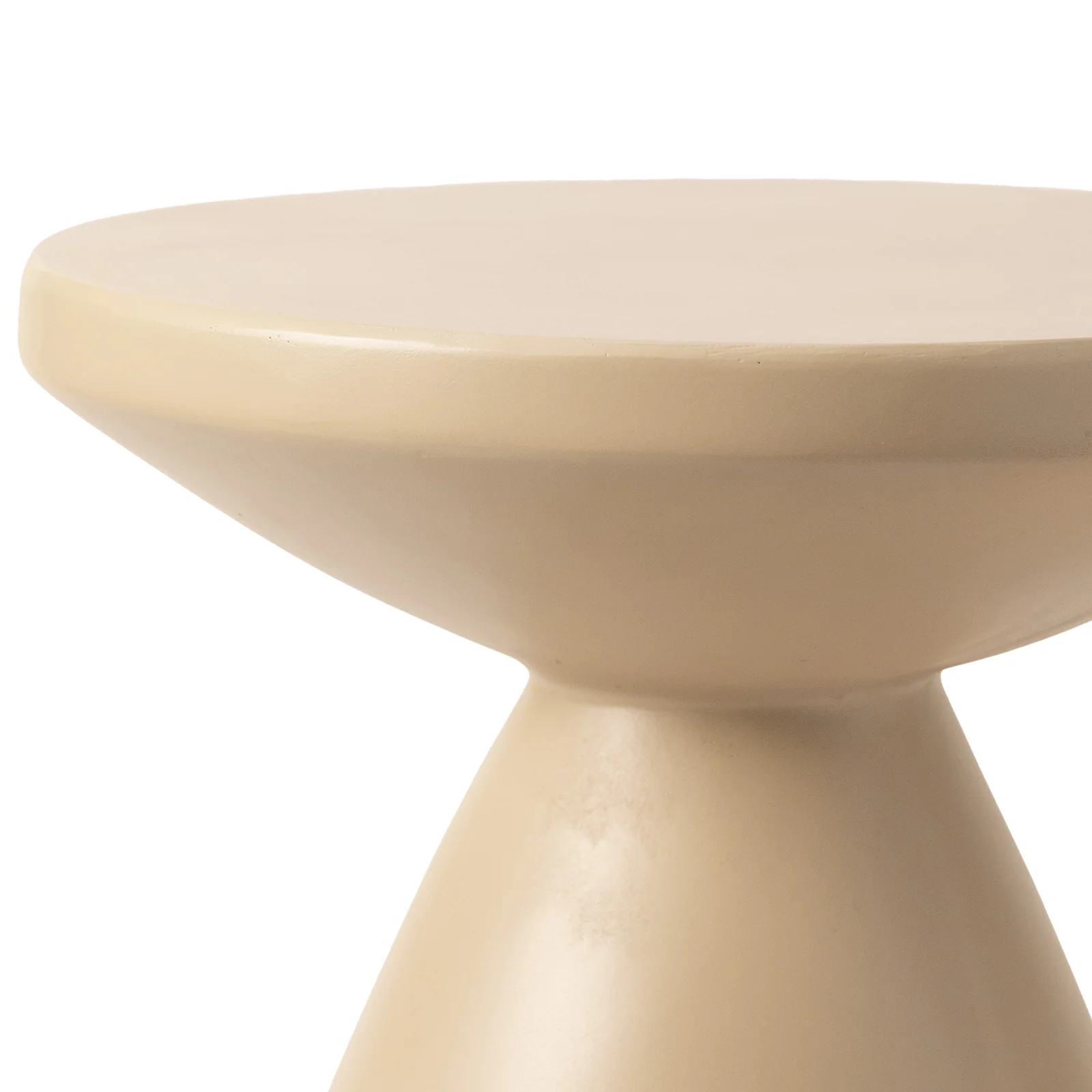 Dune Collection Fiberglass Outdoor Side Table in Beige