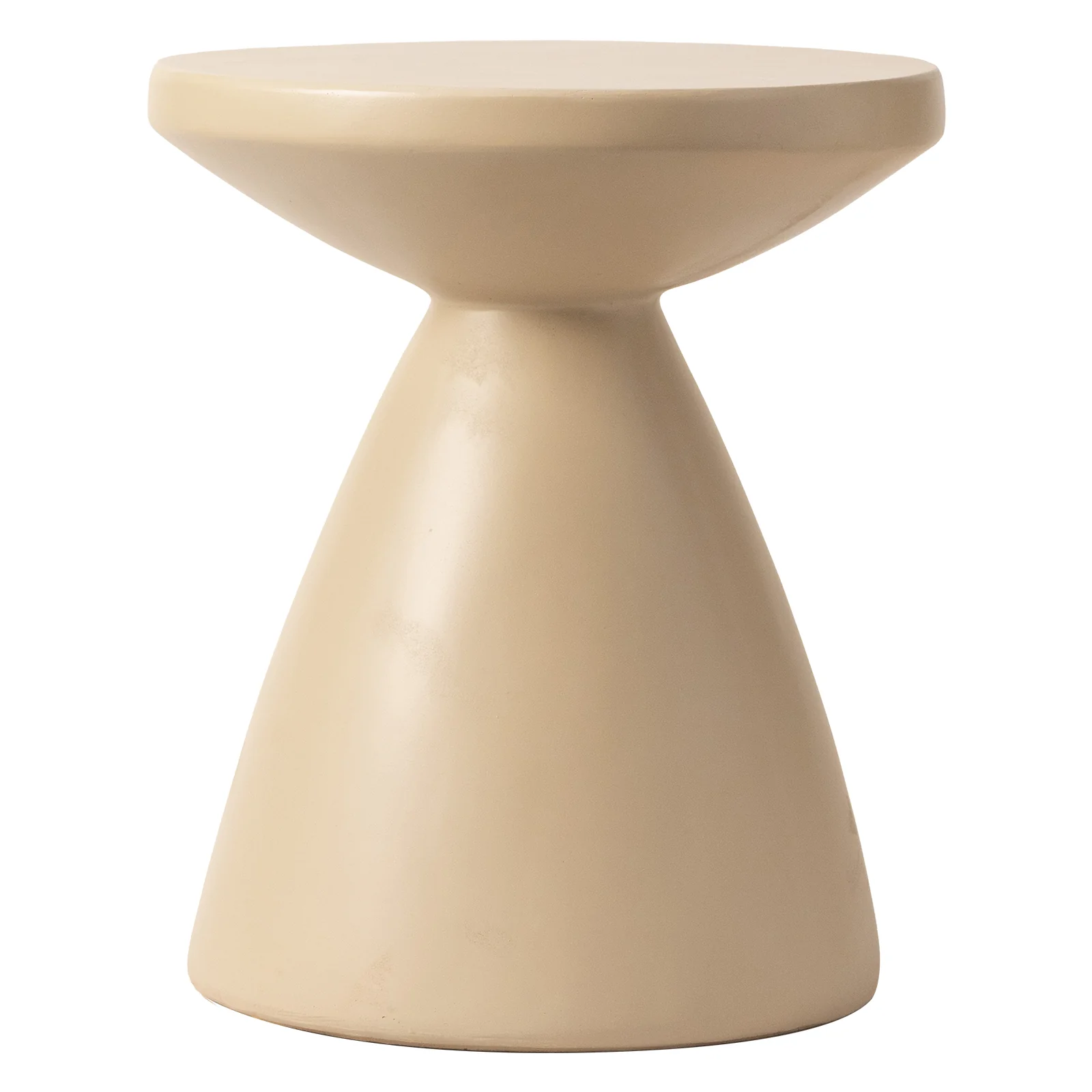 Dune Collection Fiberglass Outdoor Side Table in Beige