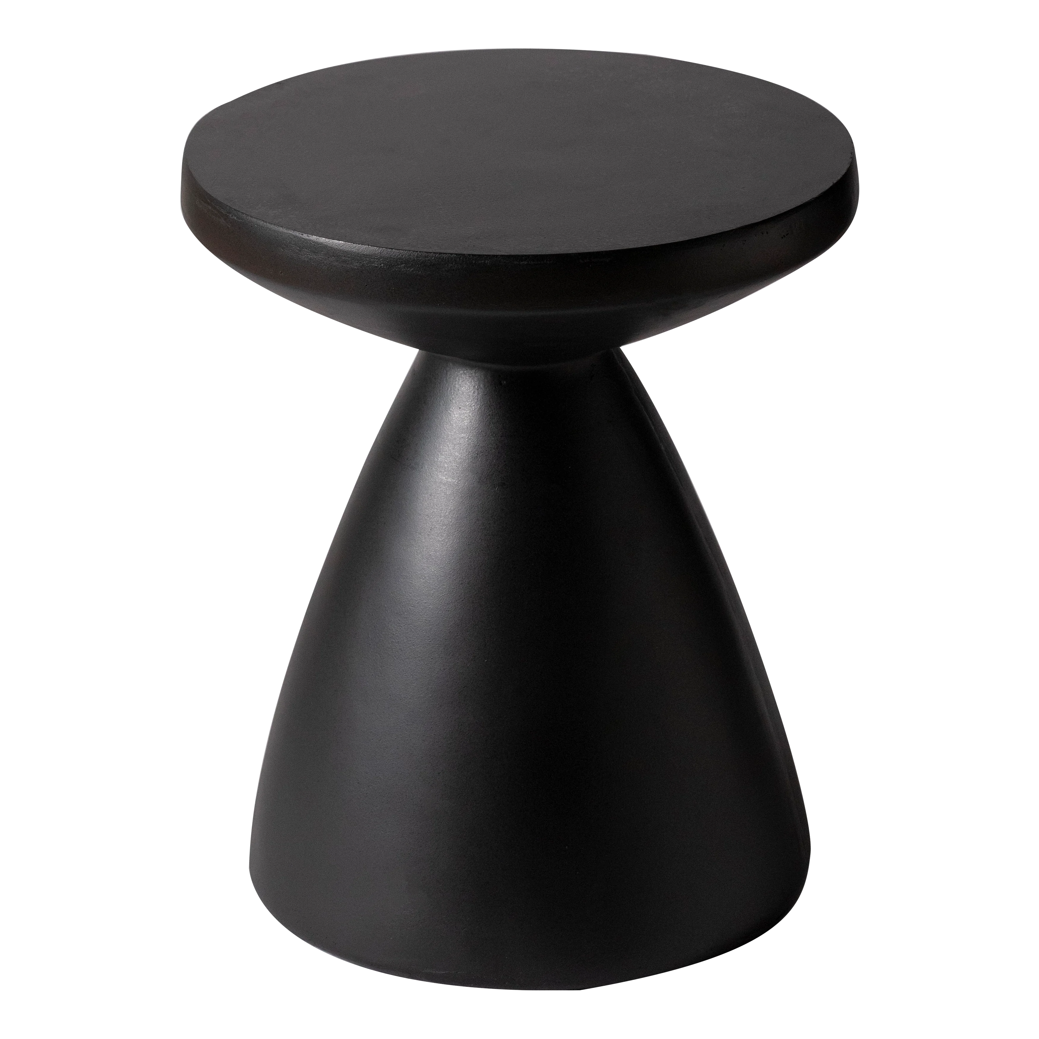 Dune Collection Fiberglass Outdoor Side Table in Black