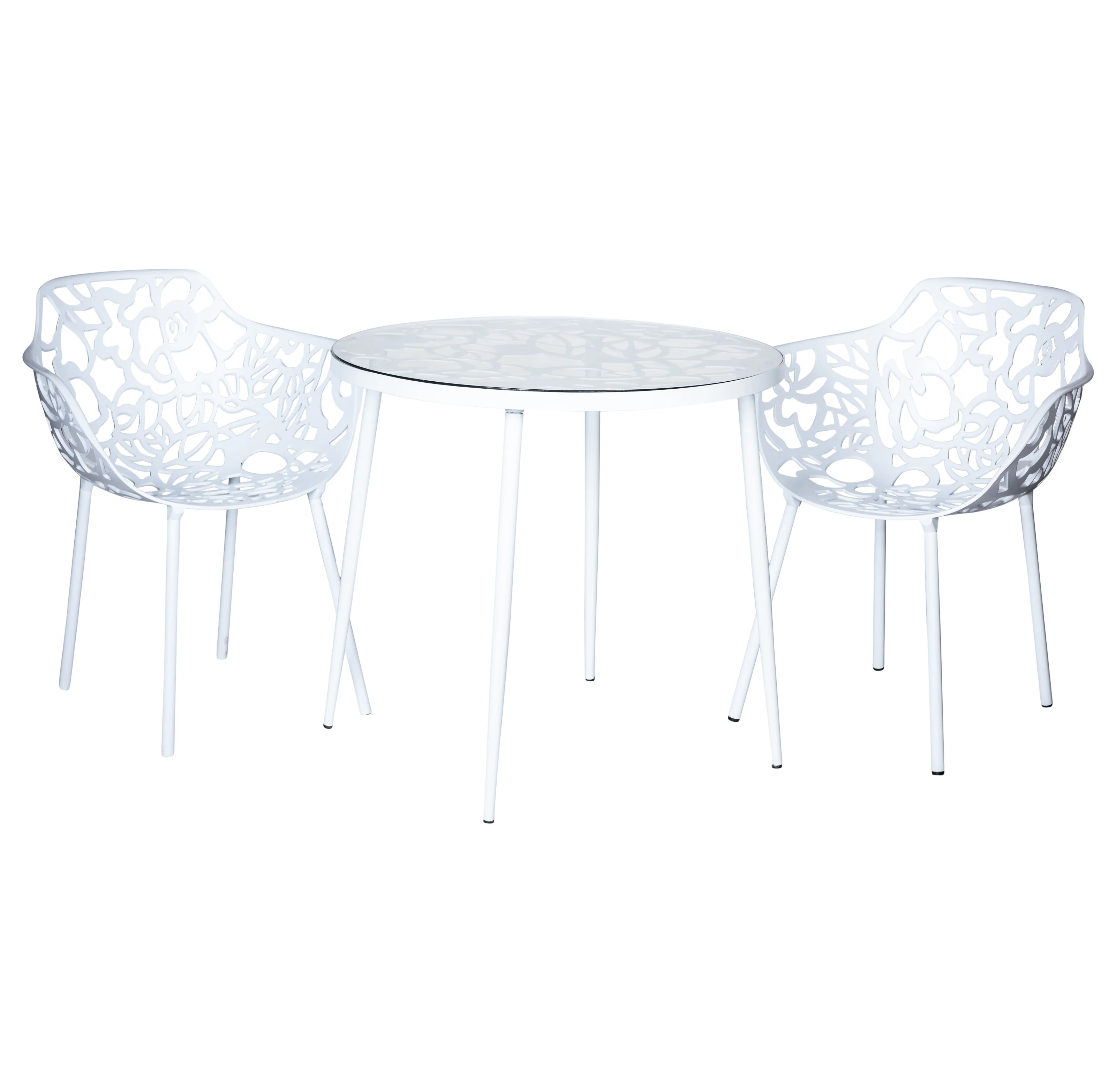 Devon Tree Design Glass Top Aluminum Base Indoor Outdoor Bistro Dining Table