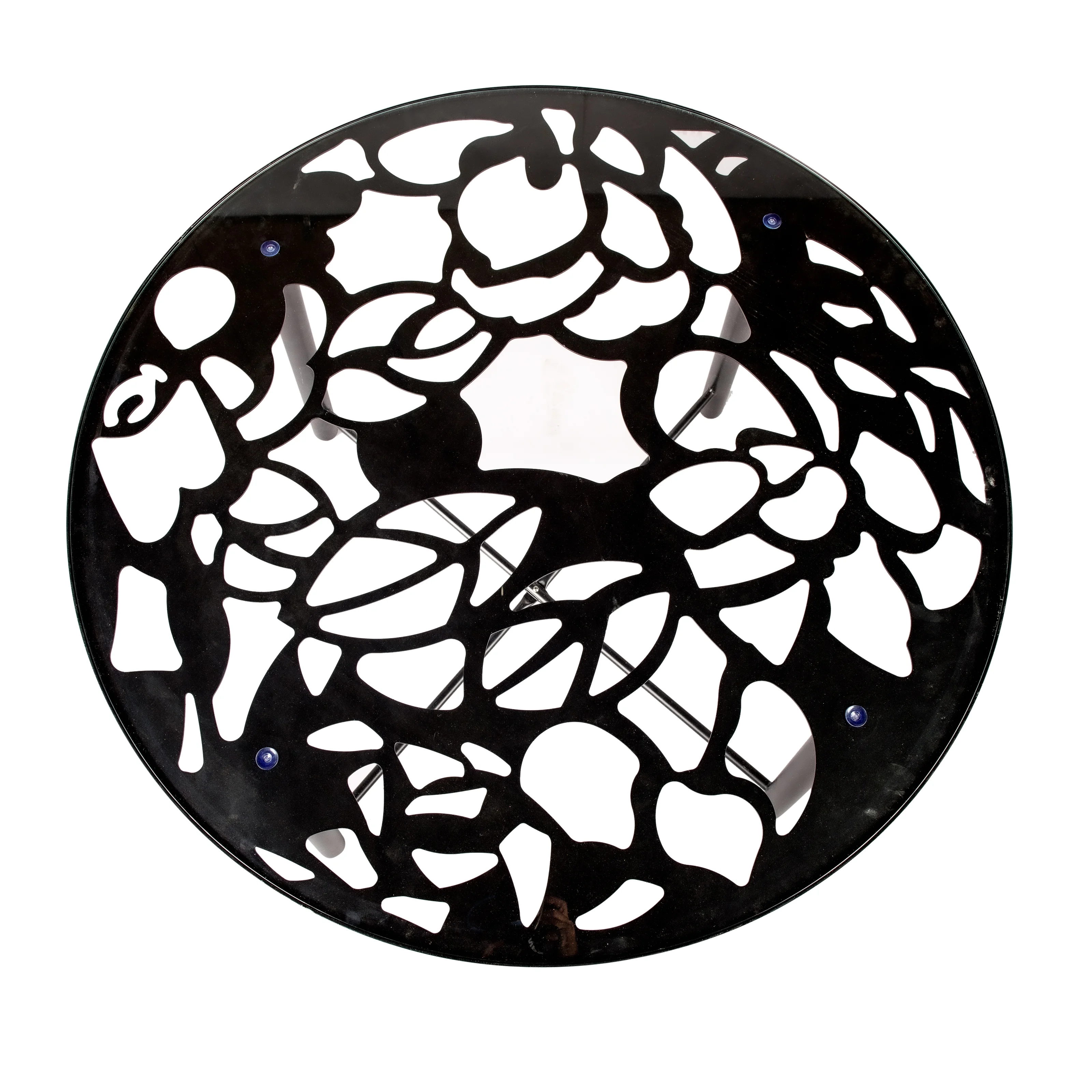 Devon Mid-Century Modern 7-Piece Aluminum Outdoor Patio Dining Set with Tempered Glass Top Table and 6 Stackable Flower Design Chairs for Patio, Poolside, Balcony, and Backyard Garden