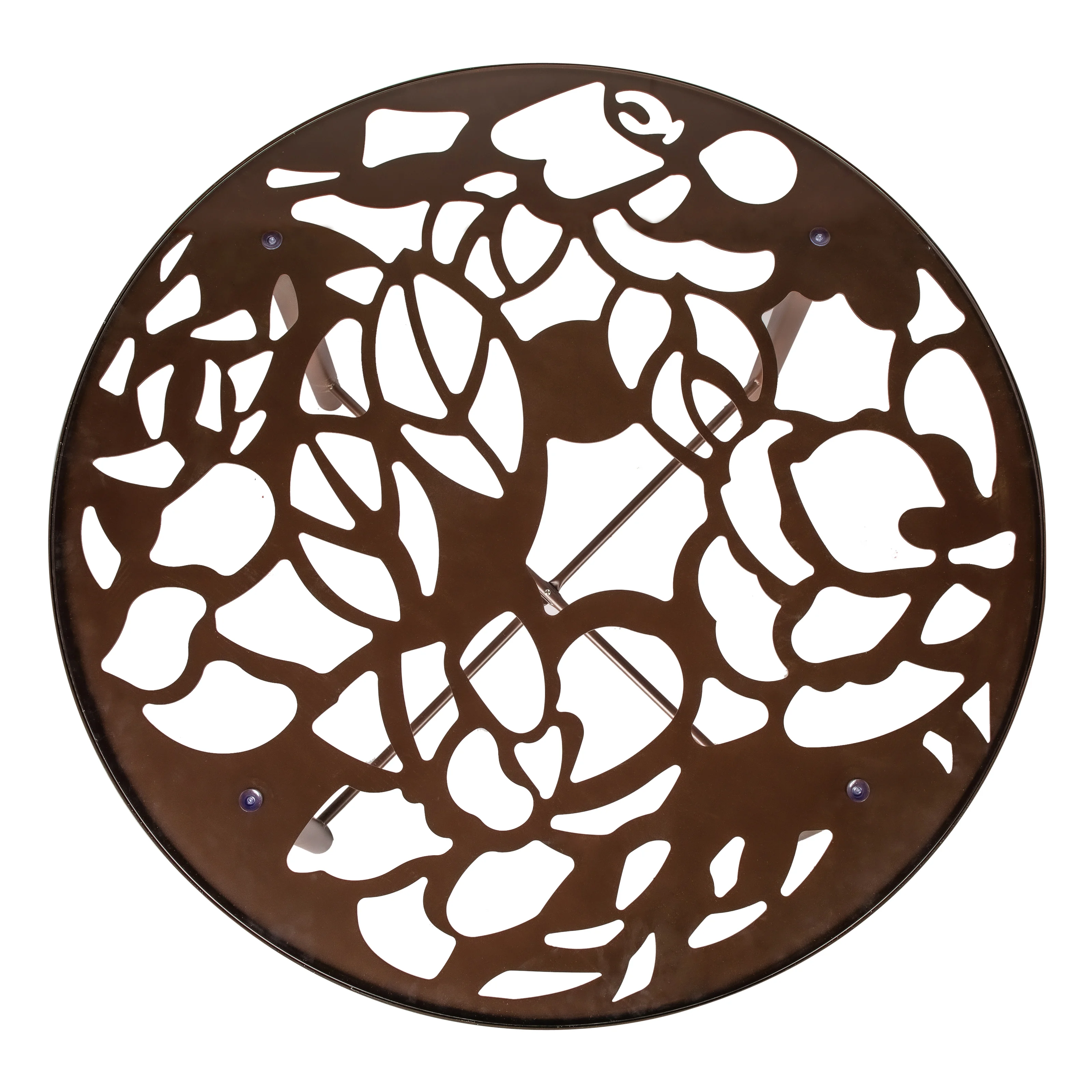 Devon Mid-Century Modern 7-Piece Aluminum Outdoor Patio Dining Set with Tempered Glass Top Table and 6 Stackable Flower Design Chairs for Patio, Poolside, Balcony, and Backyard Garden