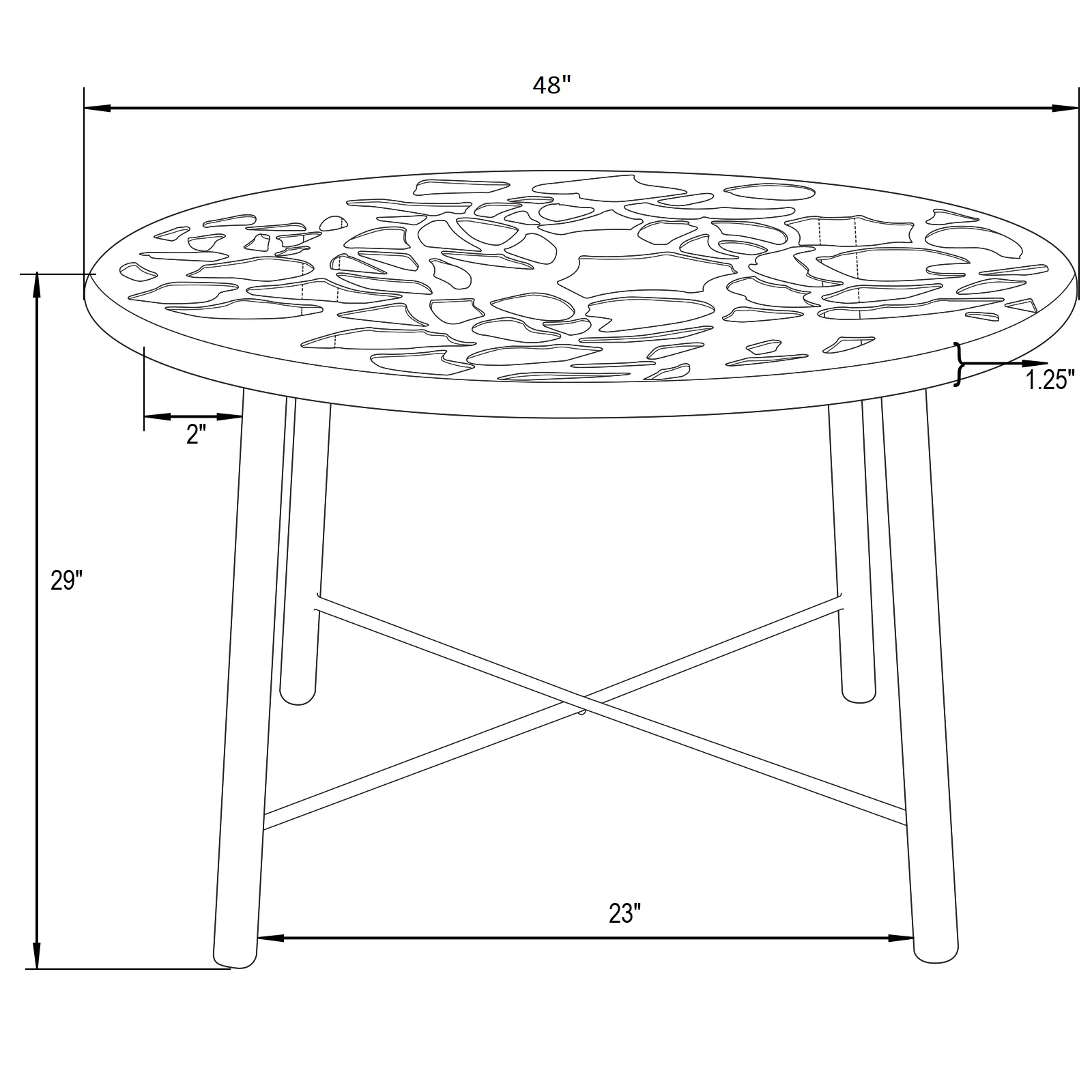Devon Tree Design Glass Top Aluminum Base Indoor Outdoor Dining Table