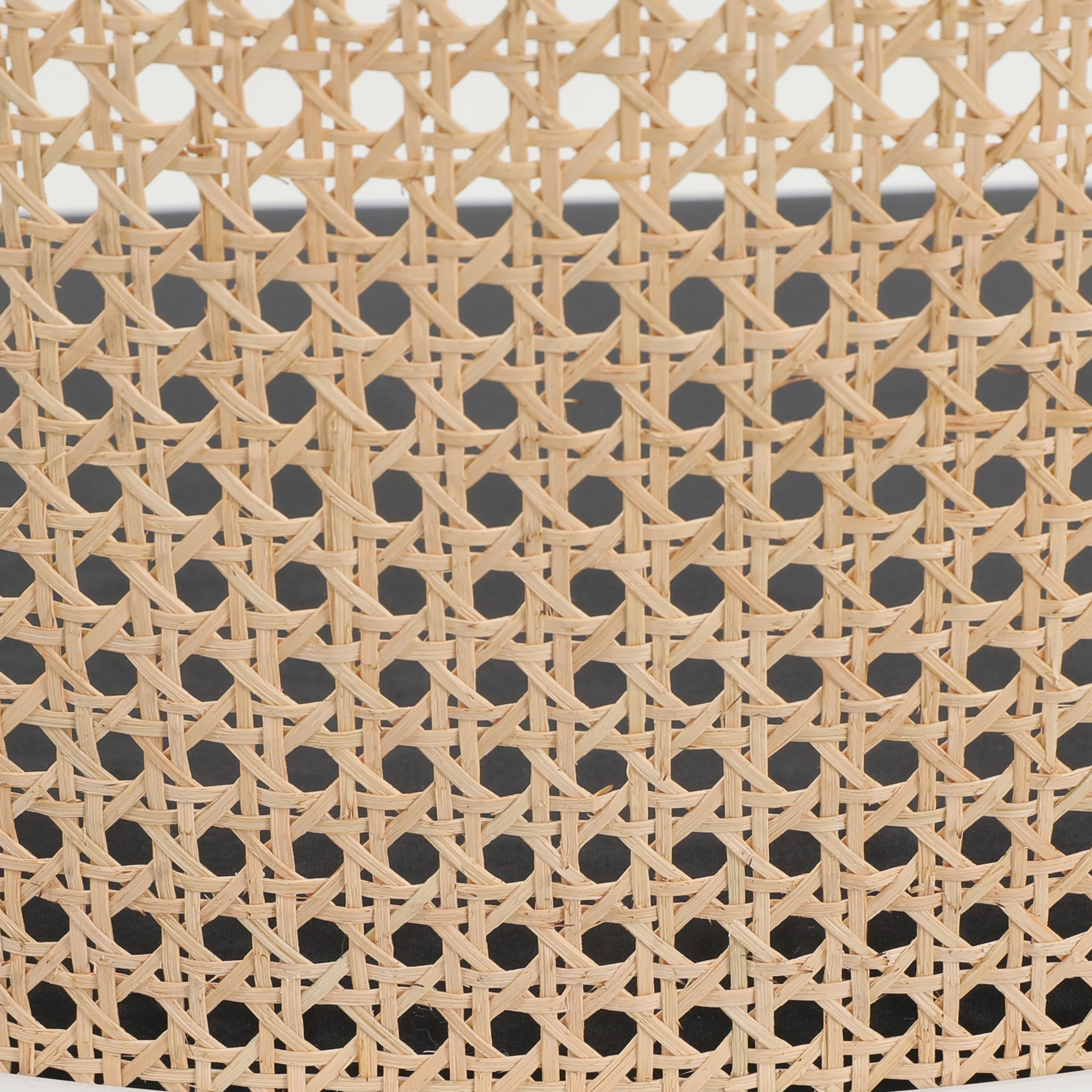 Ervilla Mid-Century Modern Wicker Bar Stool with Fabric Seat and White Powder Coated Steel Frame, Set of 2 in Black