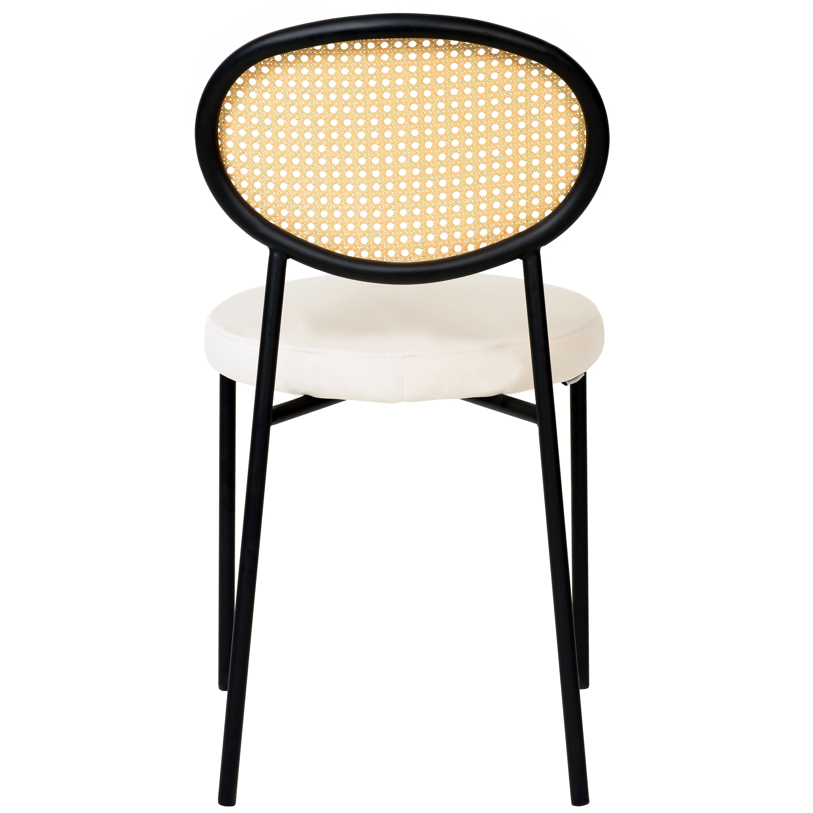 Euston Modern Wicker Dining Chair with Velvet Round Seat