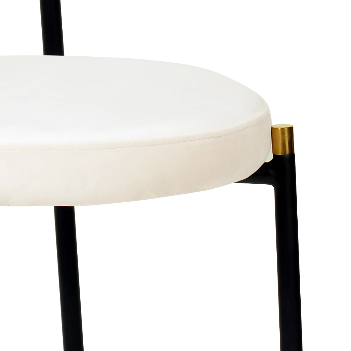 5-Piece Dining Set with 63" Rectangular Dining Table in Maple with 4 Velvet Dining Chairs in Black Steel Legs in Beige