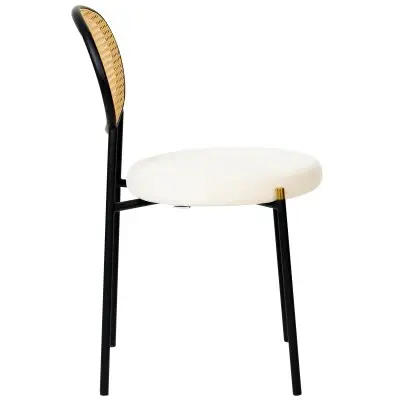 5-Piece Dining Set with 36" Round Dining Table Black MDF Top and Gold Base with 4 Velvet Dining Chairs in Black Steel Legs in Beige