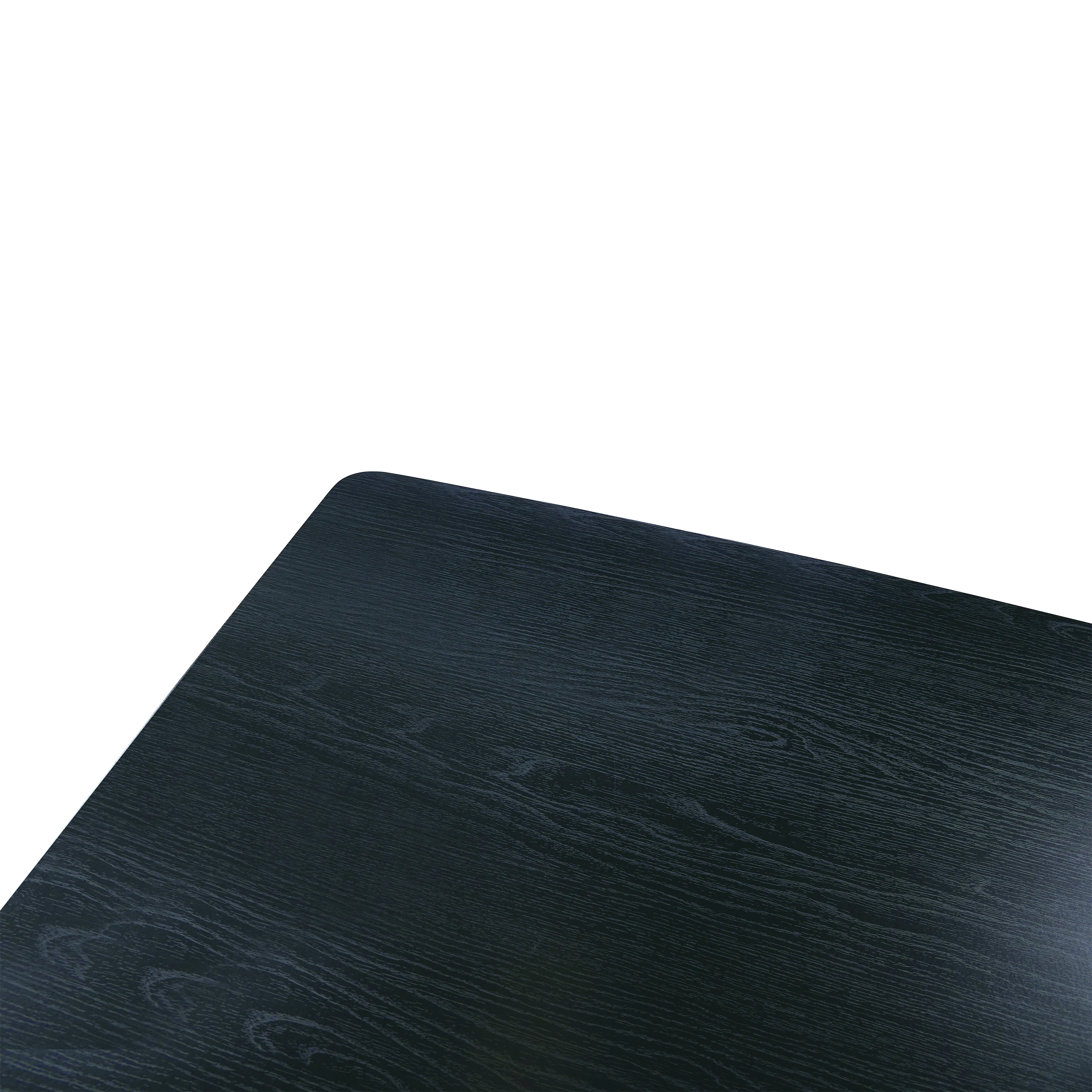 5-Piece Dining Set with 63" Rectangular Dining Table in Ebony with 4 Velvet Dining Chairs in Black Steel Legs in Black