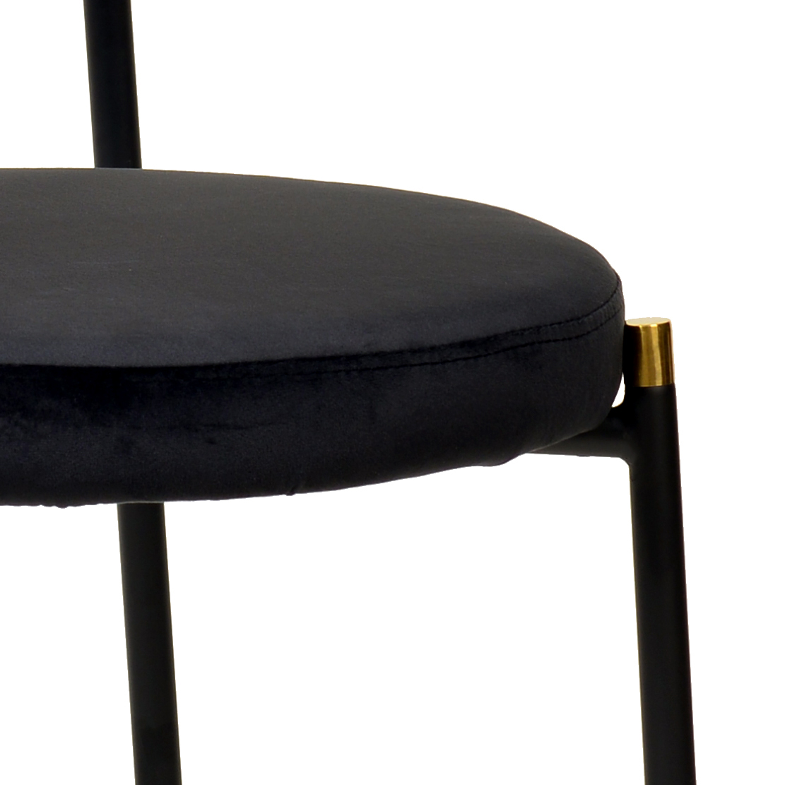 5-Piece Dining Set with 36" Round Dining Table Black Sintered Stone Top and Black Pedestal with 4 Velvet Dining Chairs in Black Steel Legs in Black