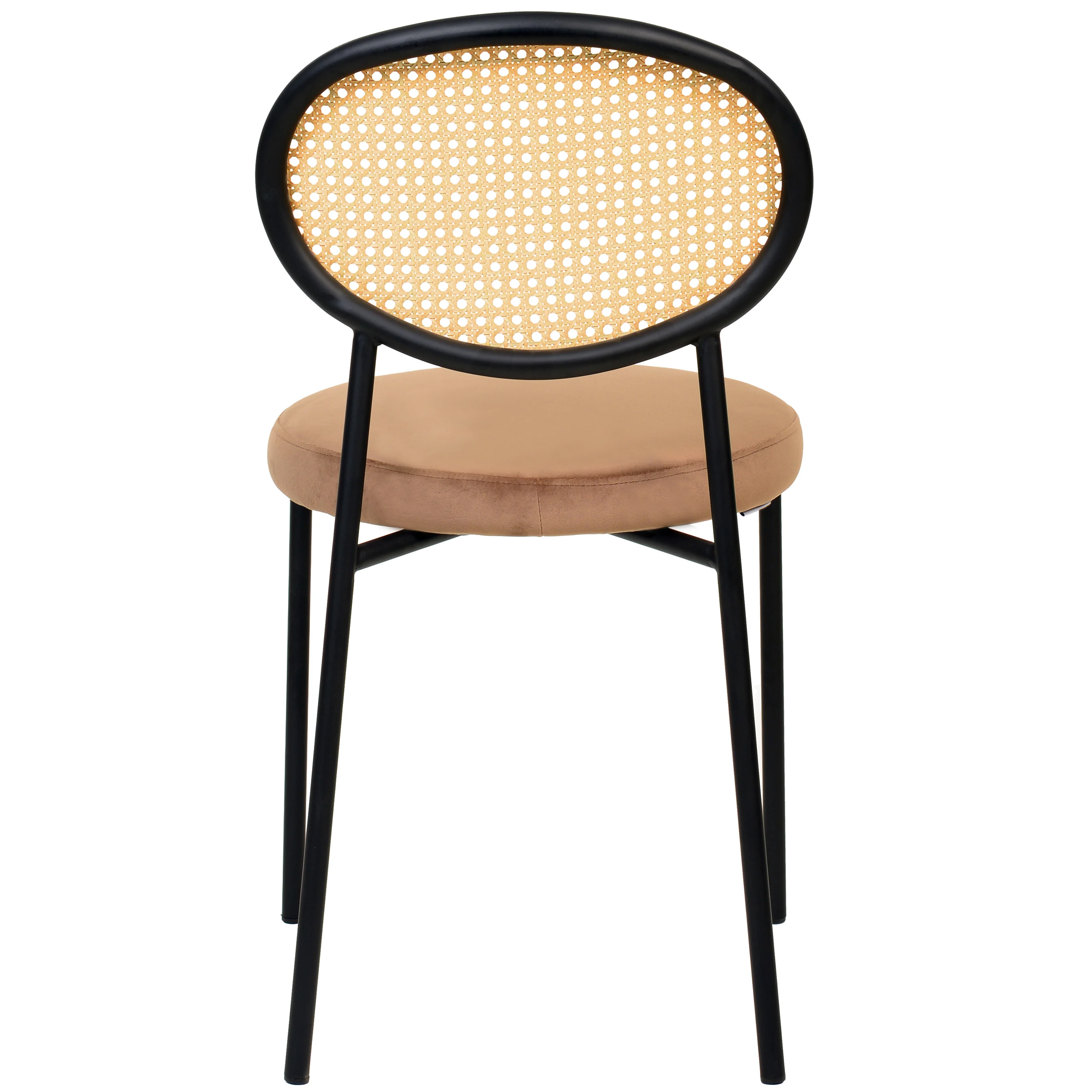 Euston Modern Wicker Dining Chair with Velvet Round Seat