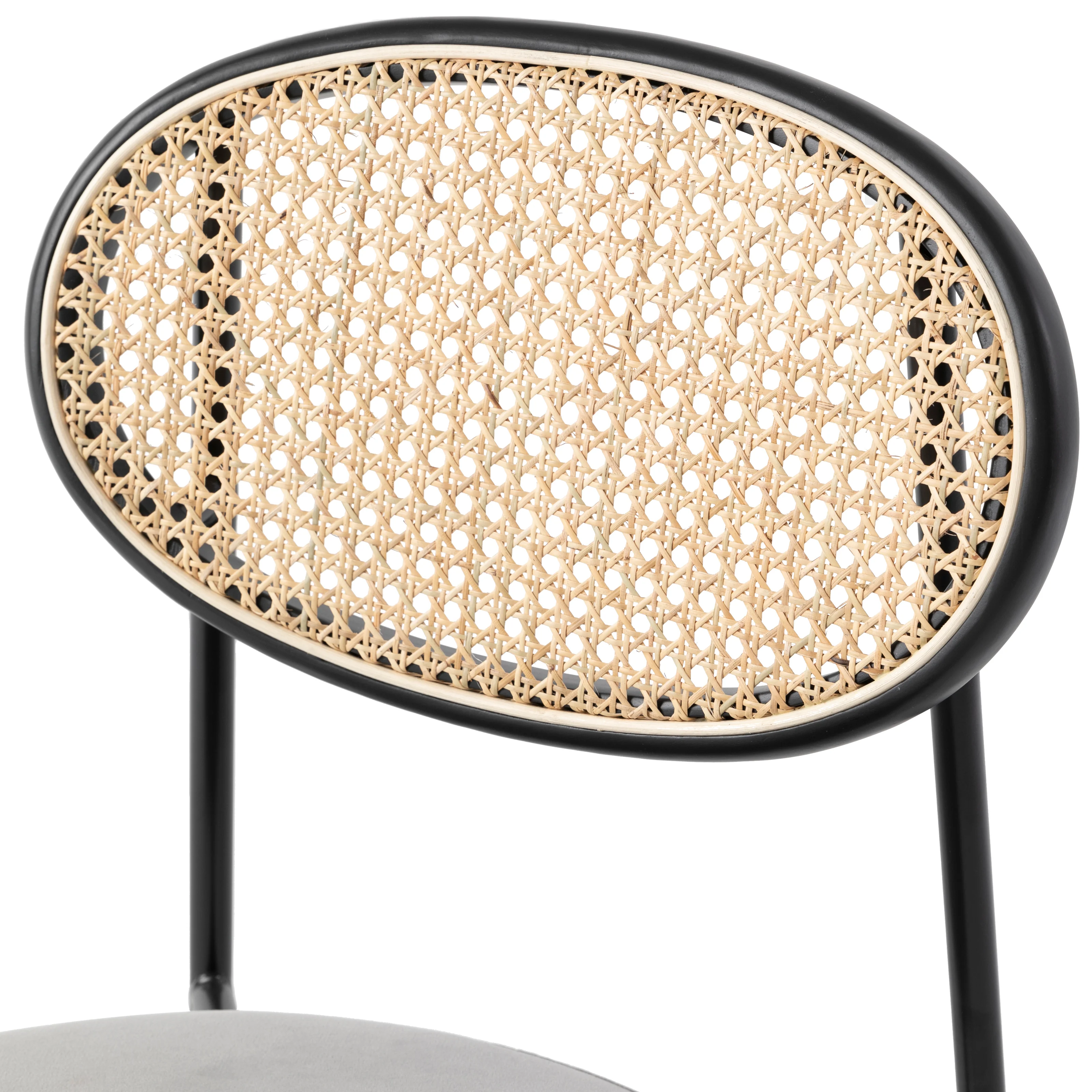 Euston Modern Wicker Dining Chair with Velvet Round Seat
