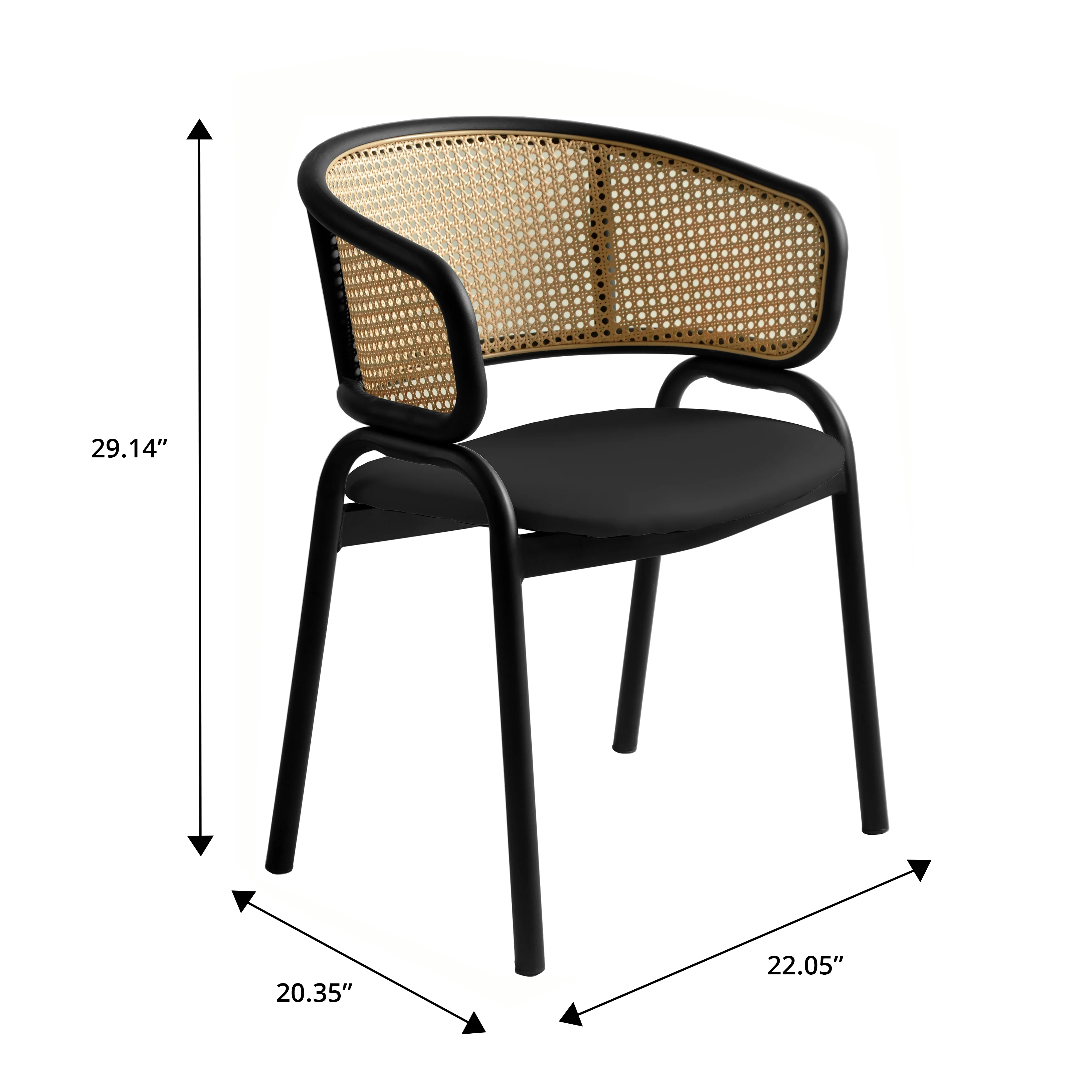 Ervilla - Dining Chair - Black Leather