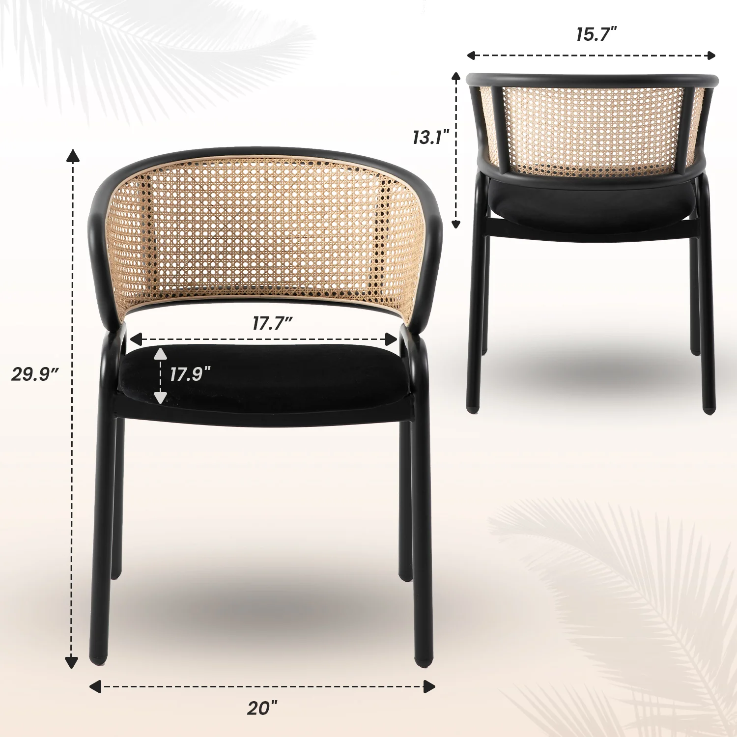 Ervilla - Dining Chair - Black Leather - Set of 2