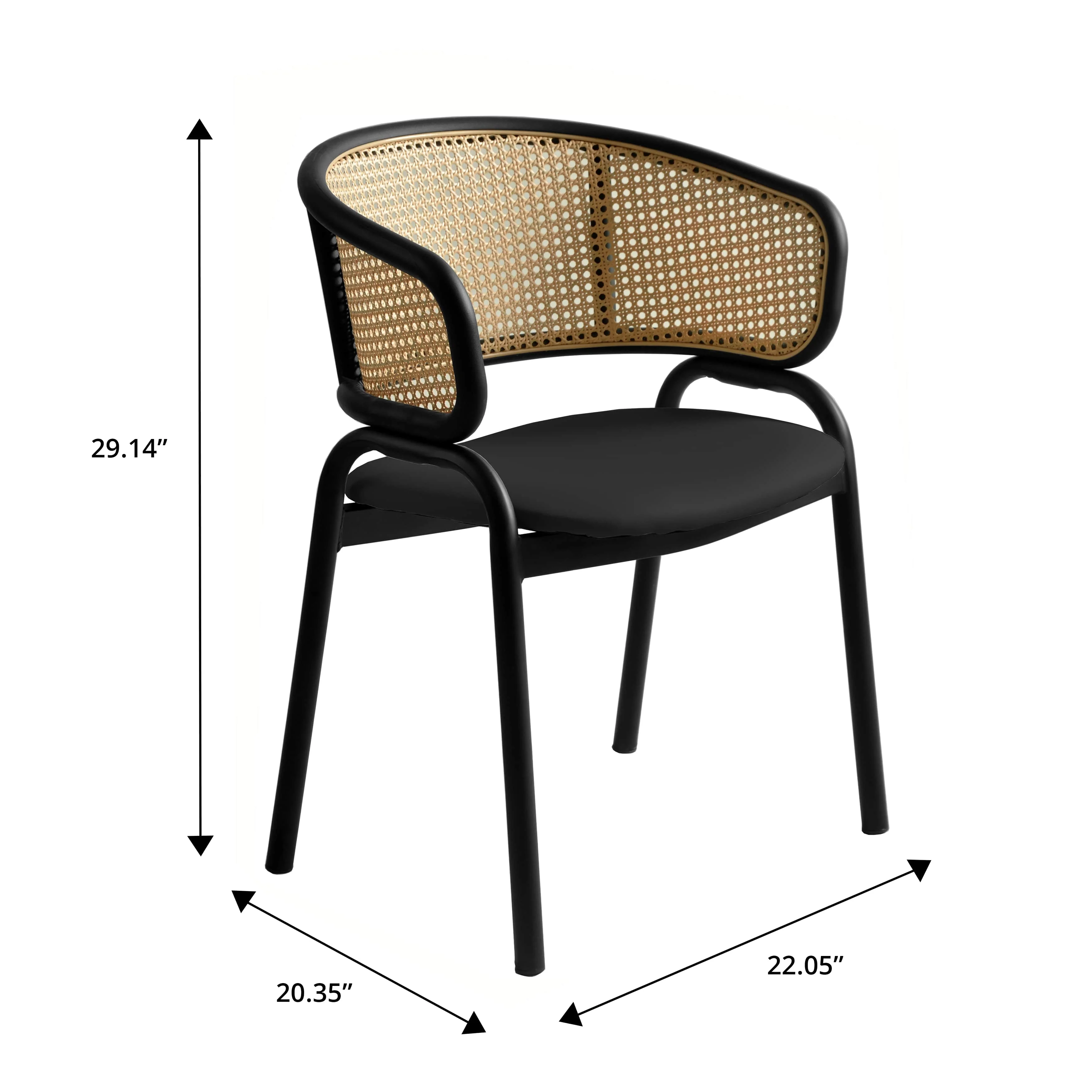 Ervilla - Dining Chair - Black Leather - Set of 4