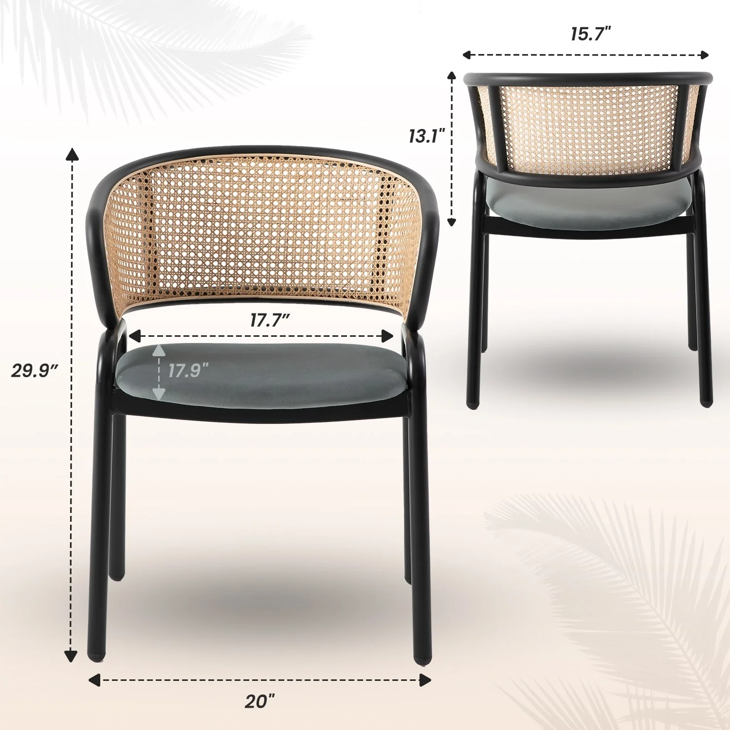 Ervilla - Dining Chair - Grey Leather - Set of 4