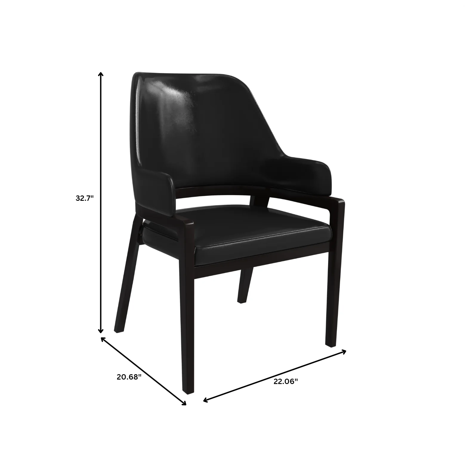 Ethora Collection Modern Wooden Dining Chair in Black