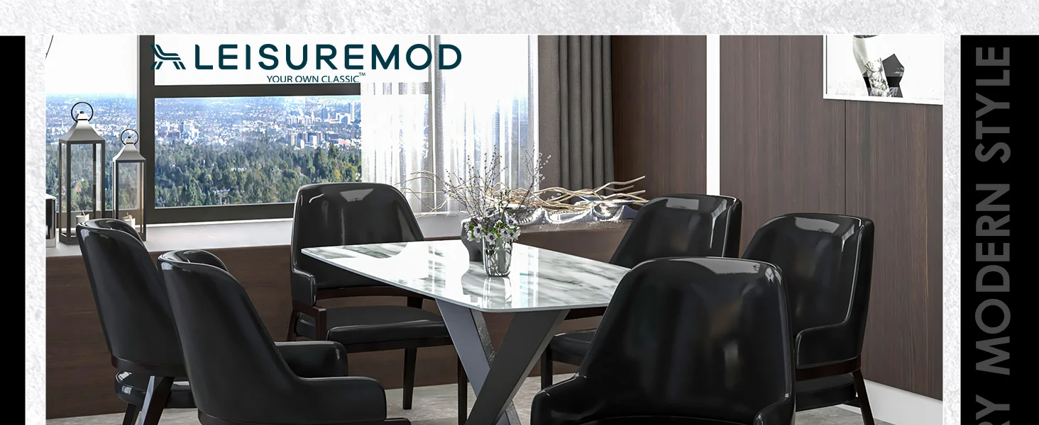 Ethora Collection Modern Wooden Dining Chair in Black