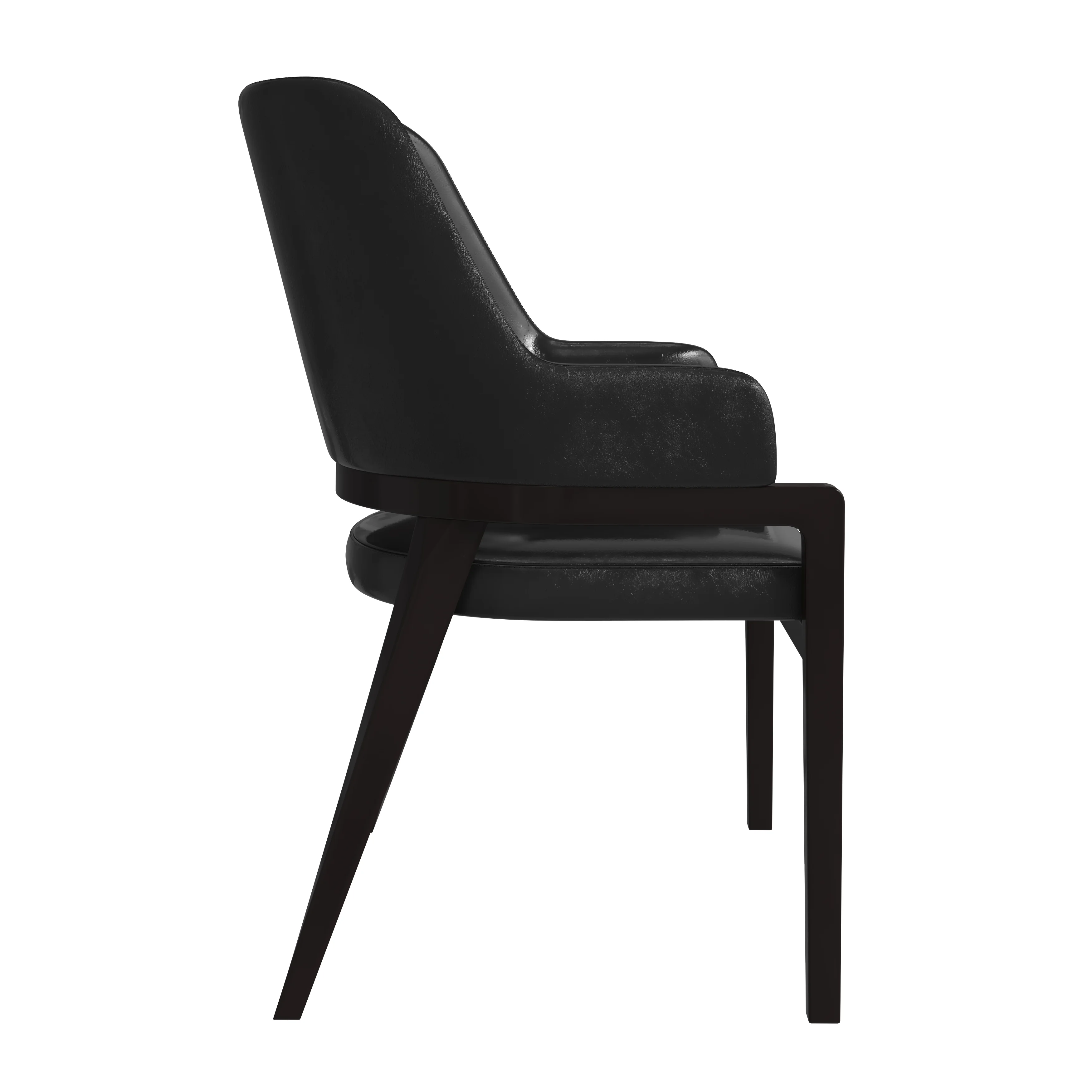 Ethora Collection Modern Wooden Dining Chair in Black