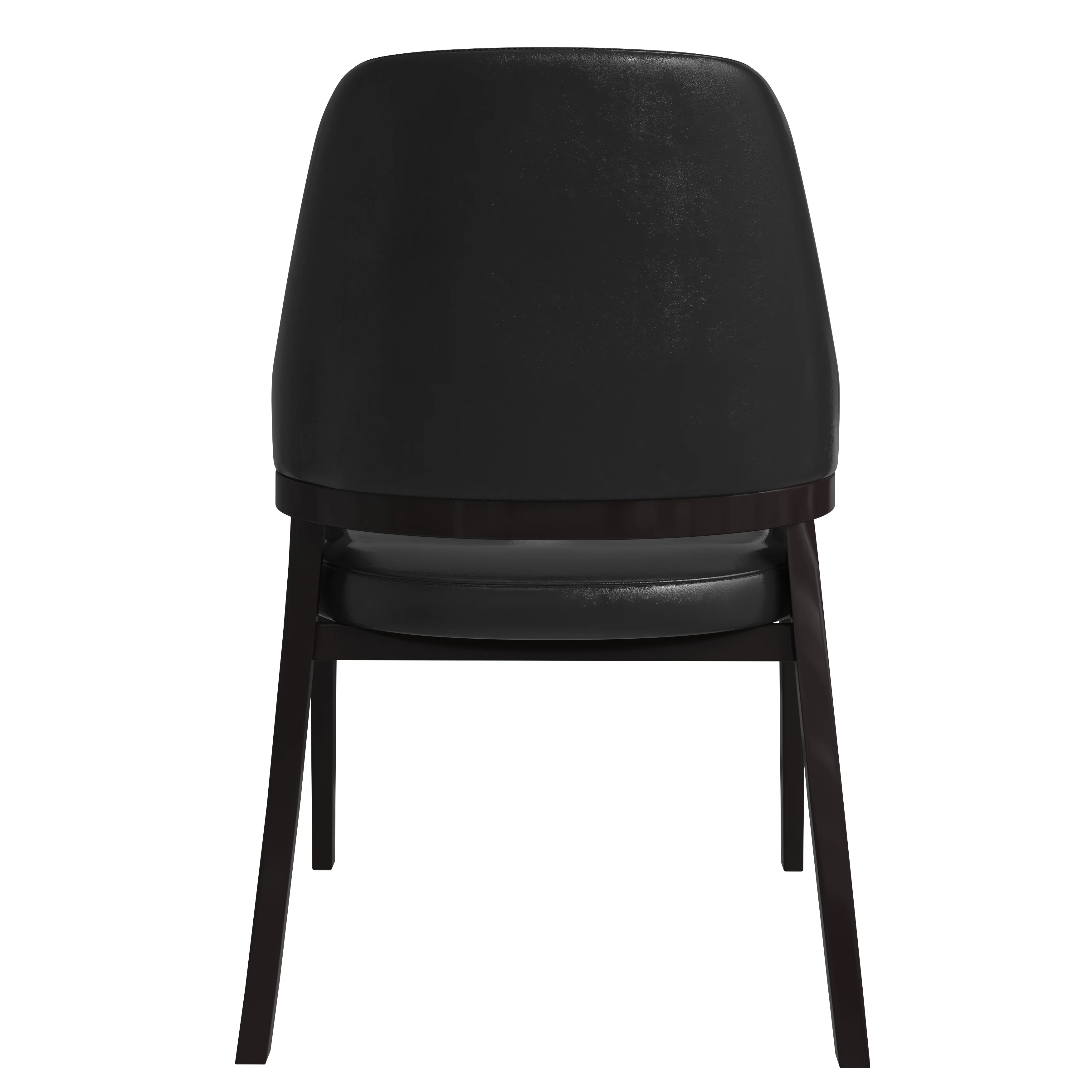 Ethora Collection Modern Wooden Dining Chair in Black Set of 2