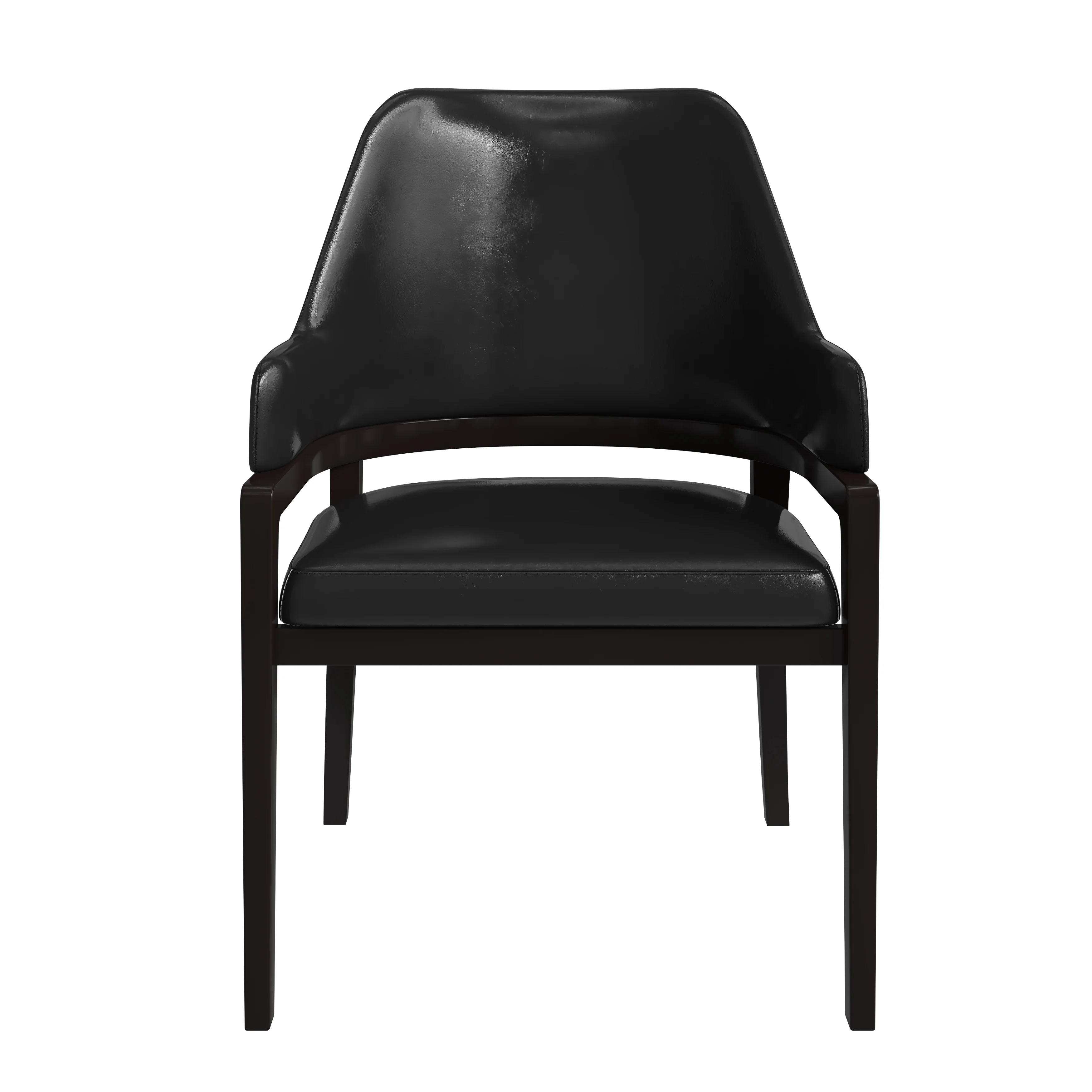 Ethora Collection Modern Wooden Dining Chair in Black Set of 4