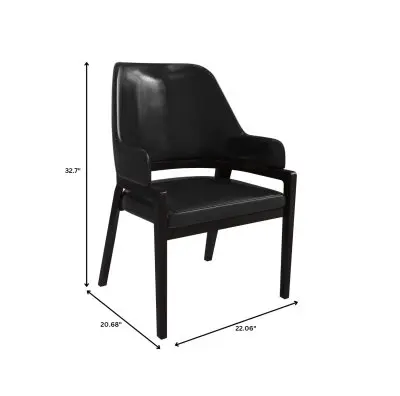 Ethora Collection Modern Wooden Dining Chair in Black Set of 4