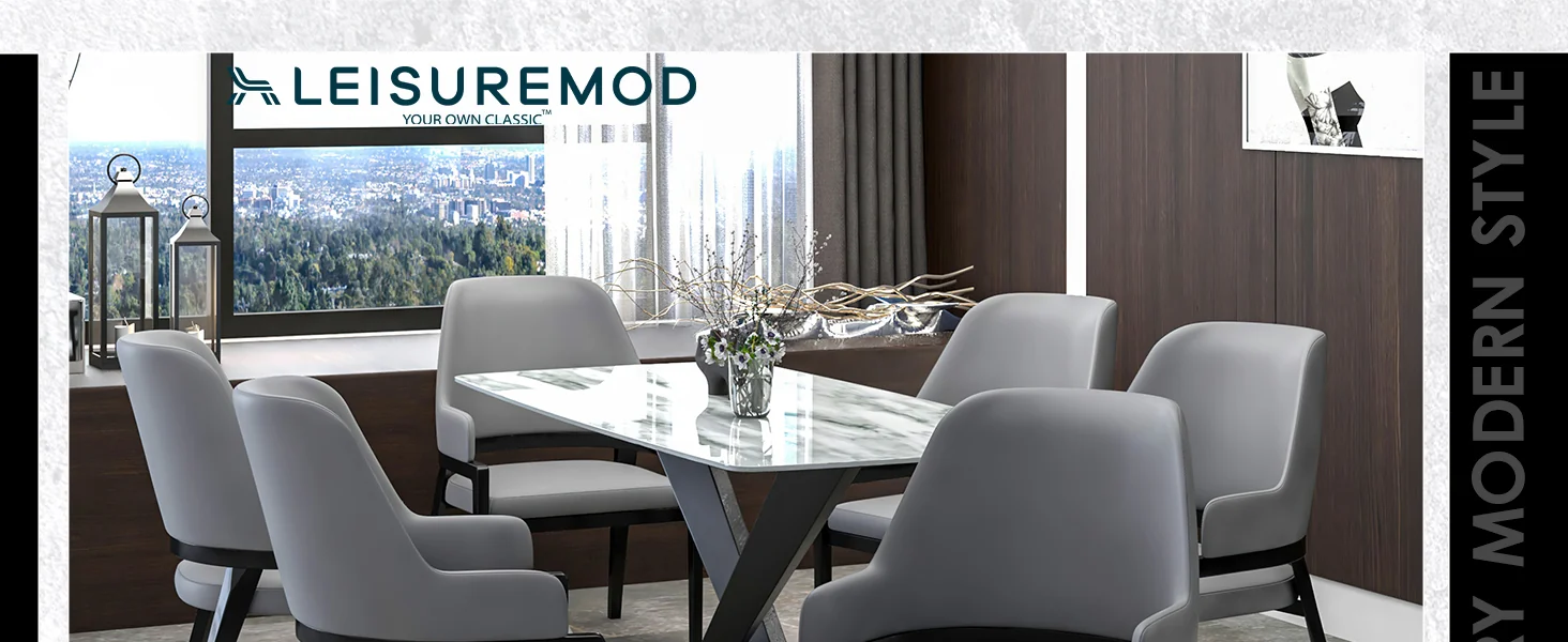 Ethora Collection Modern Wooden Dining Chair in Grey