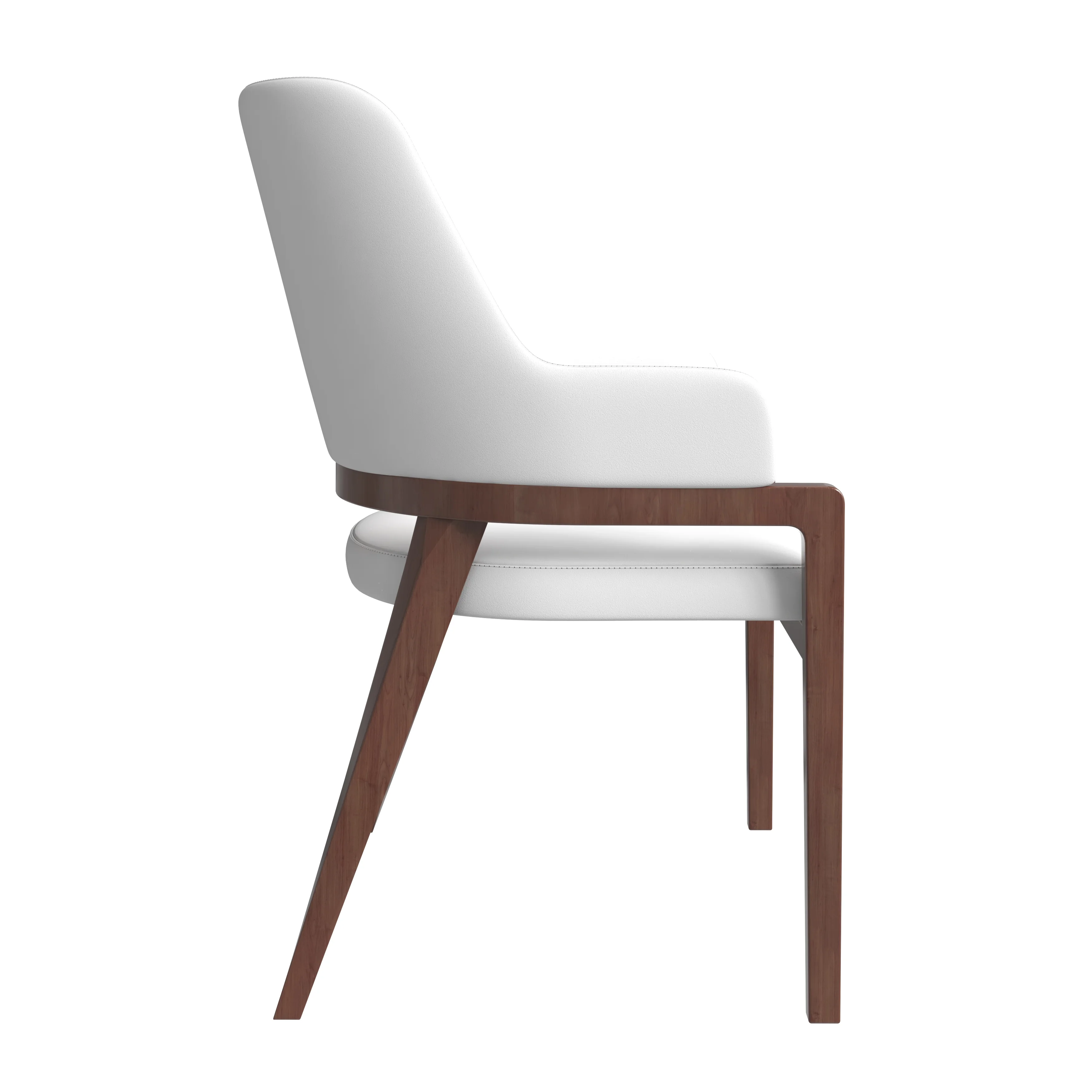 Ethora Collection Modern Wooden Dining Chair in White