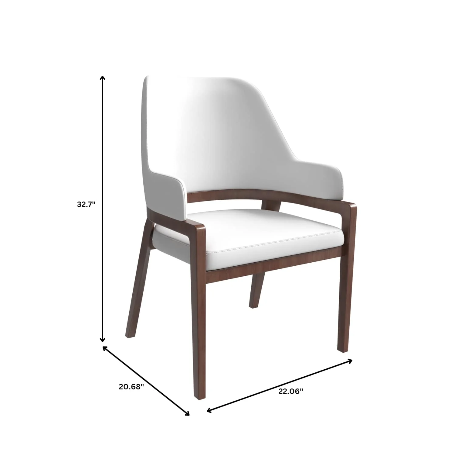 Ethora Collection Modern Wooden Dining Chair in White Set of 4