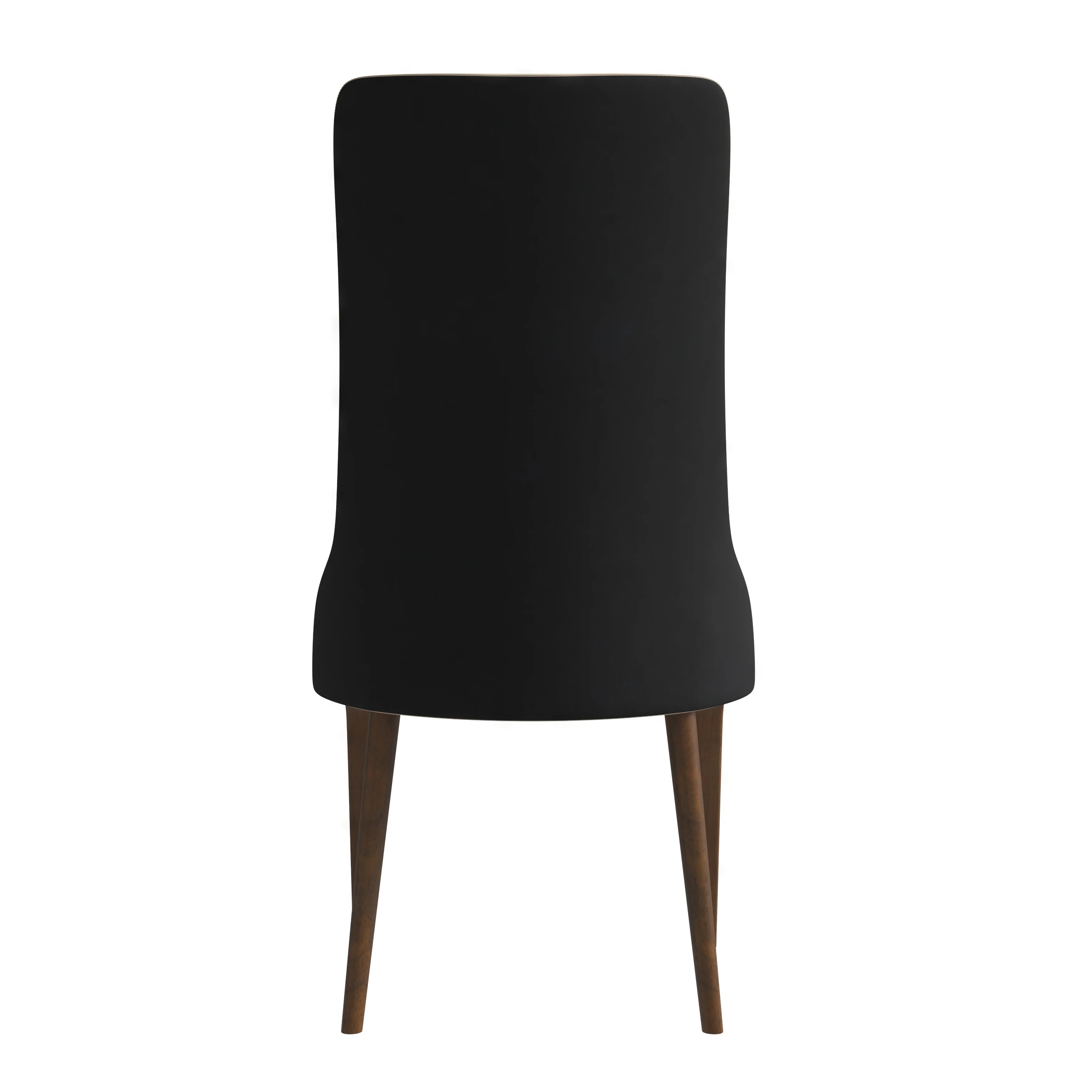 Elm Collection Modern Wooden Dining Chair In Black Velvet