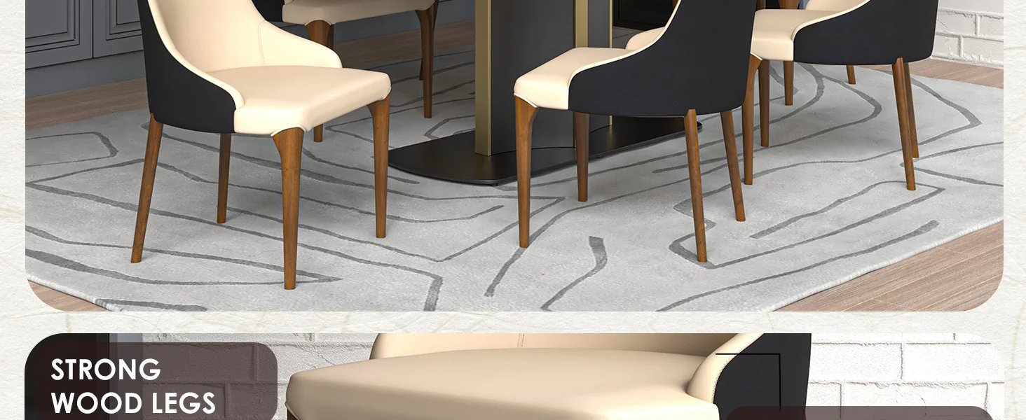 Elm Collection Modern Wooden Dining Chair In Black Velvet