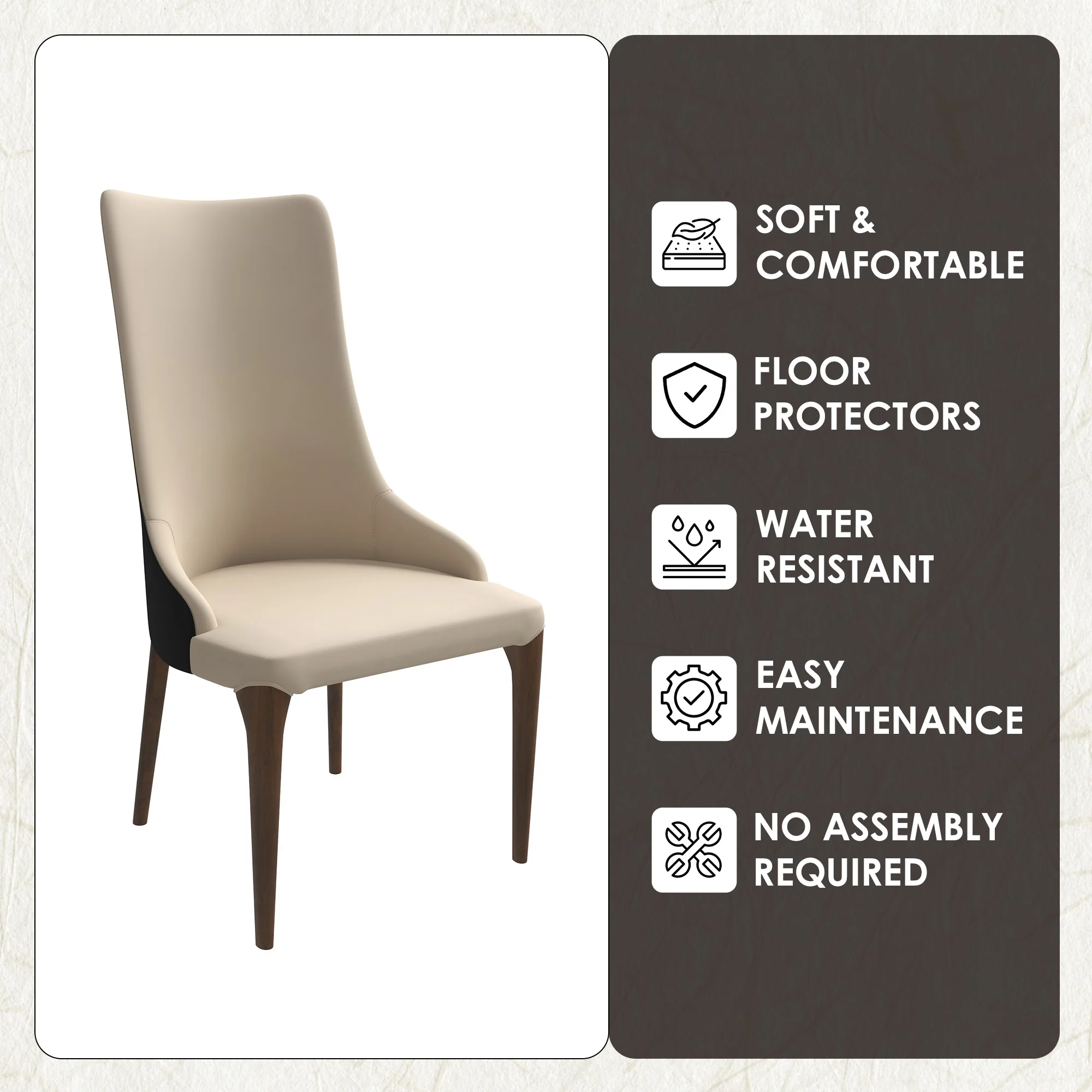 Elm Collection Modern Wooden Dining Chair In Black Velvet