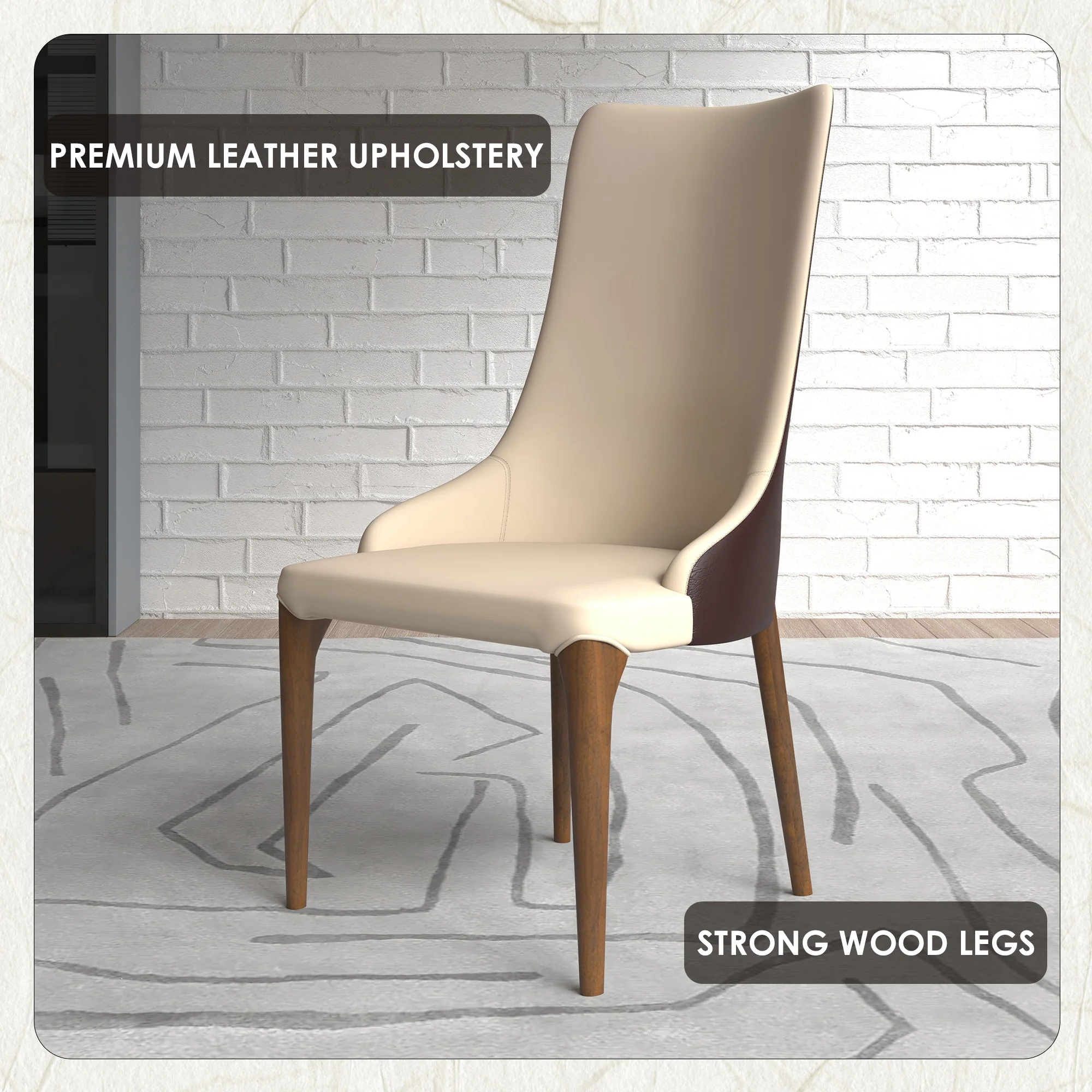 Elm Collection Modern Wooden Dining Chair In Brown