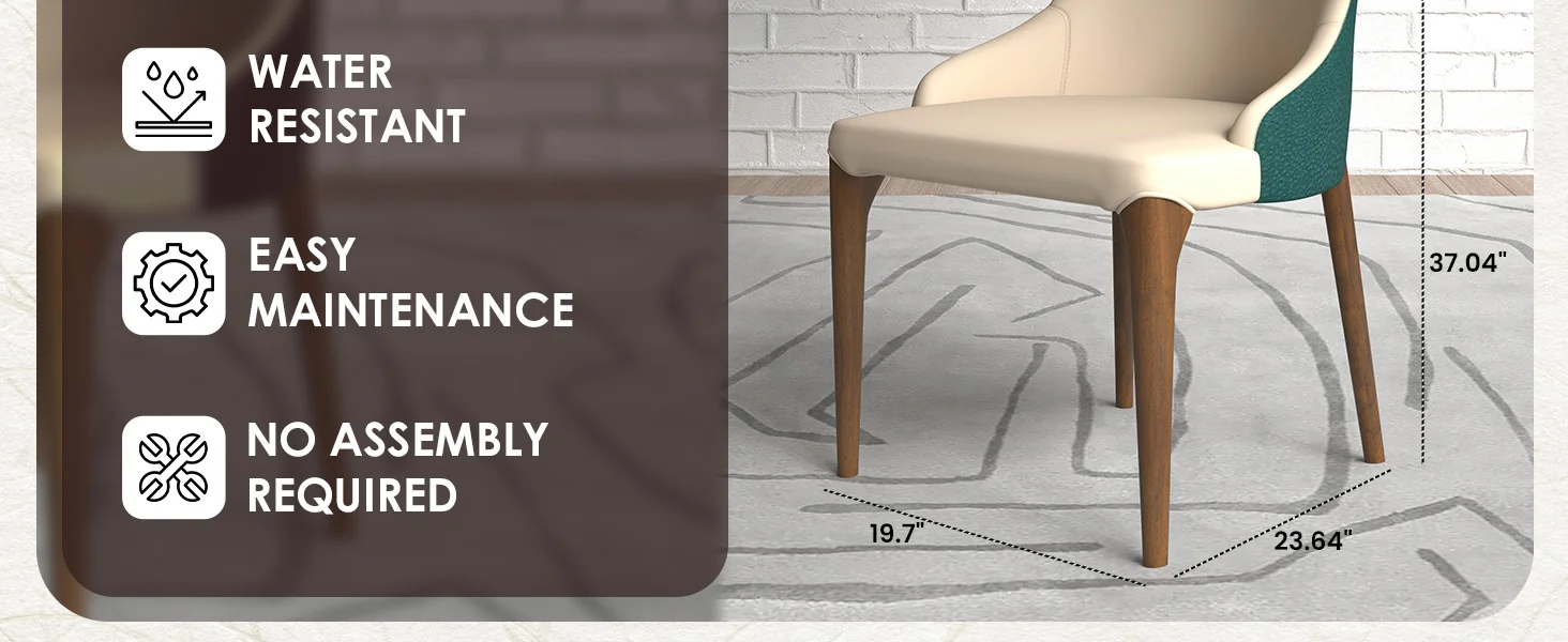 Elm Collection Modern Wooden Dining Chair In Green Velvet