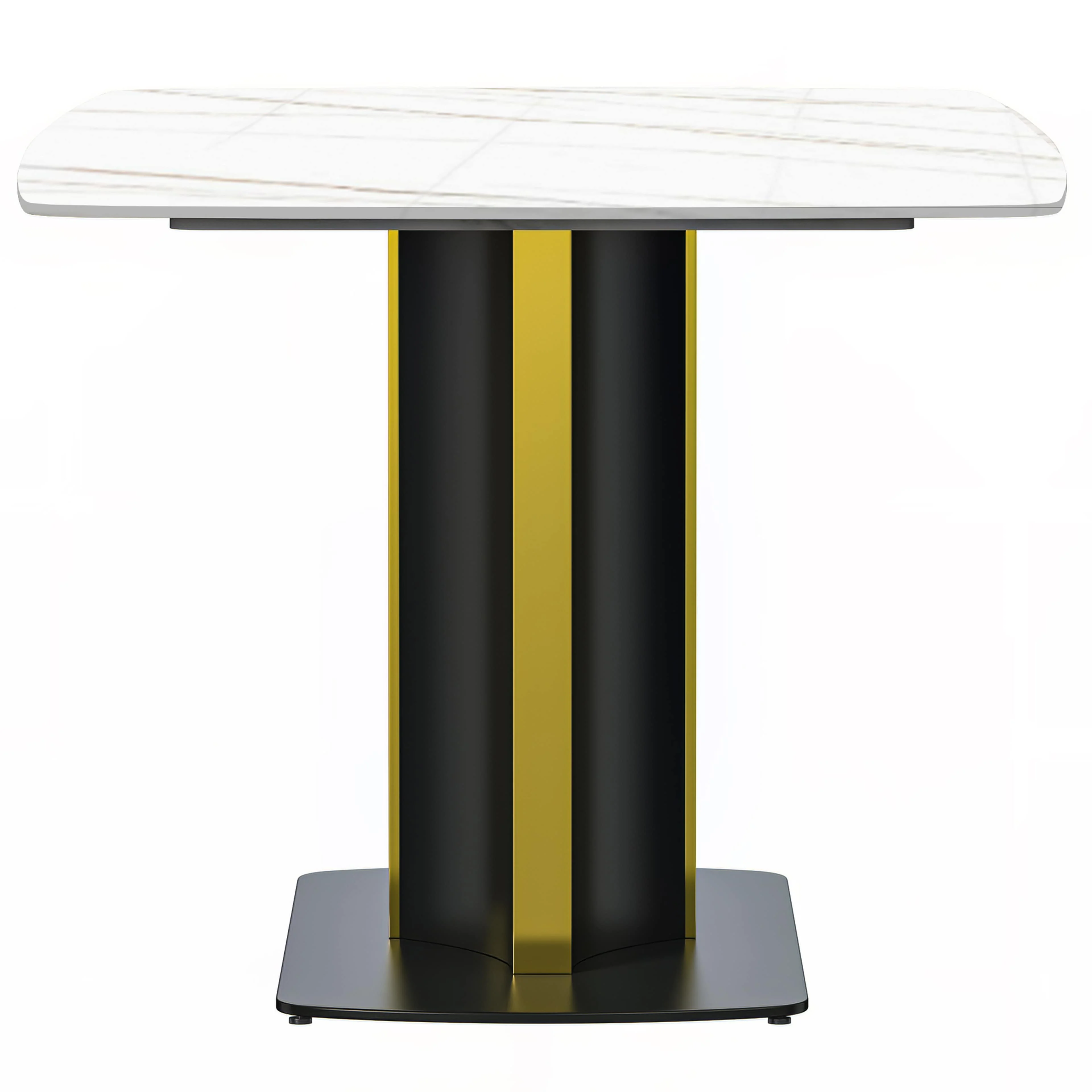 7-Piece Dining Set with Rectangular Sintered Stone Top Table and 6 Upholstered Dining Chairs with Ash Wood Base