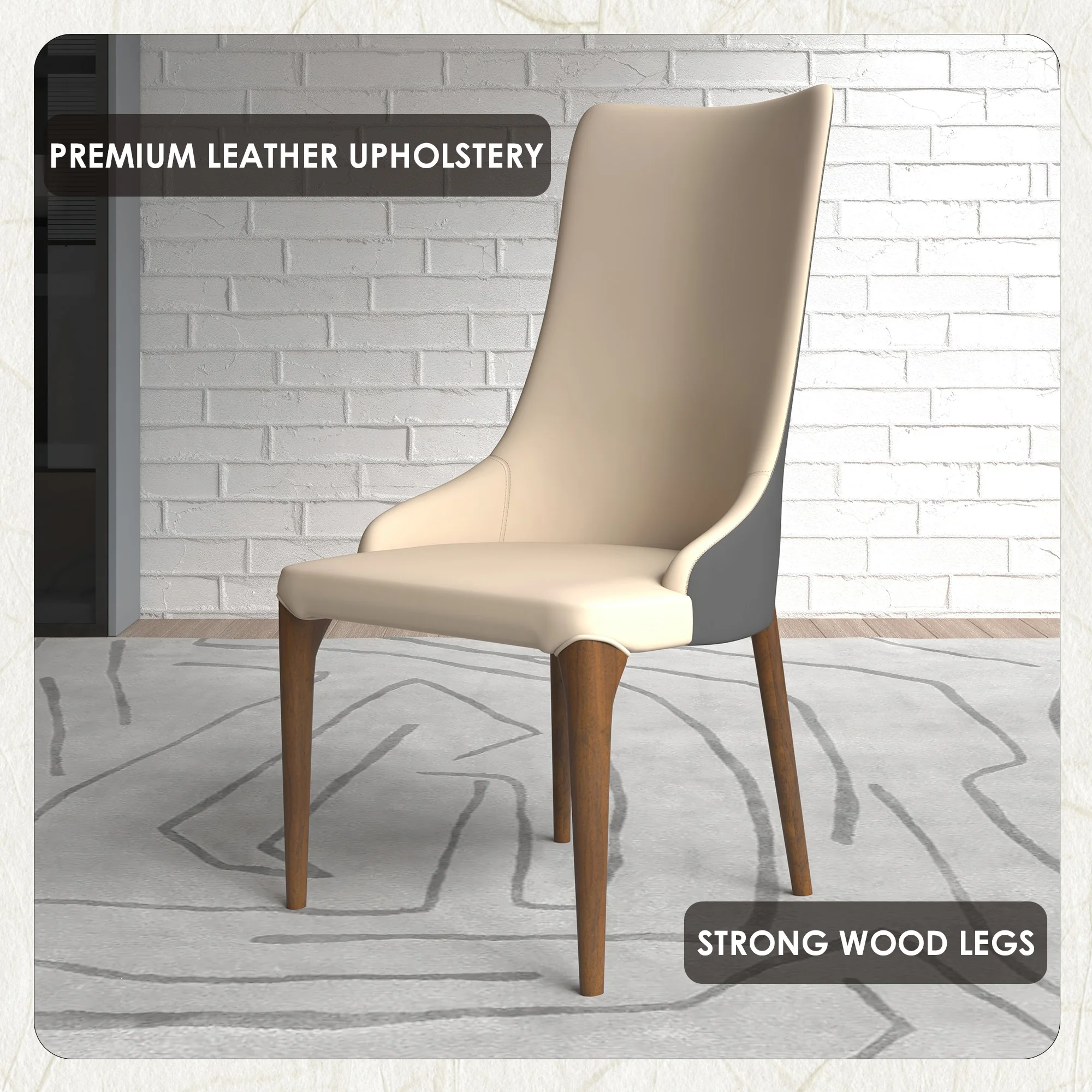 Elm Collection Modern Wooden Dining Chair In Grey