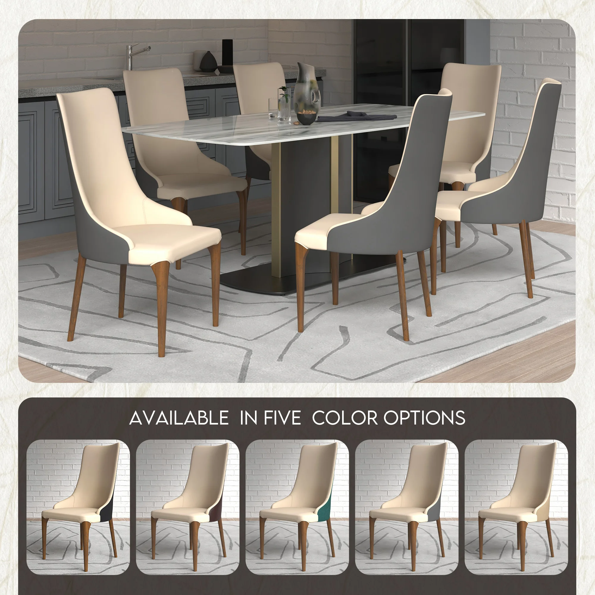 Elm Collection Modern Wooden Dining Chair In Grey