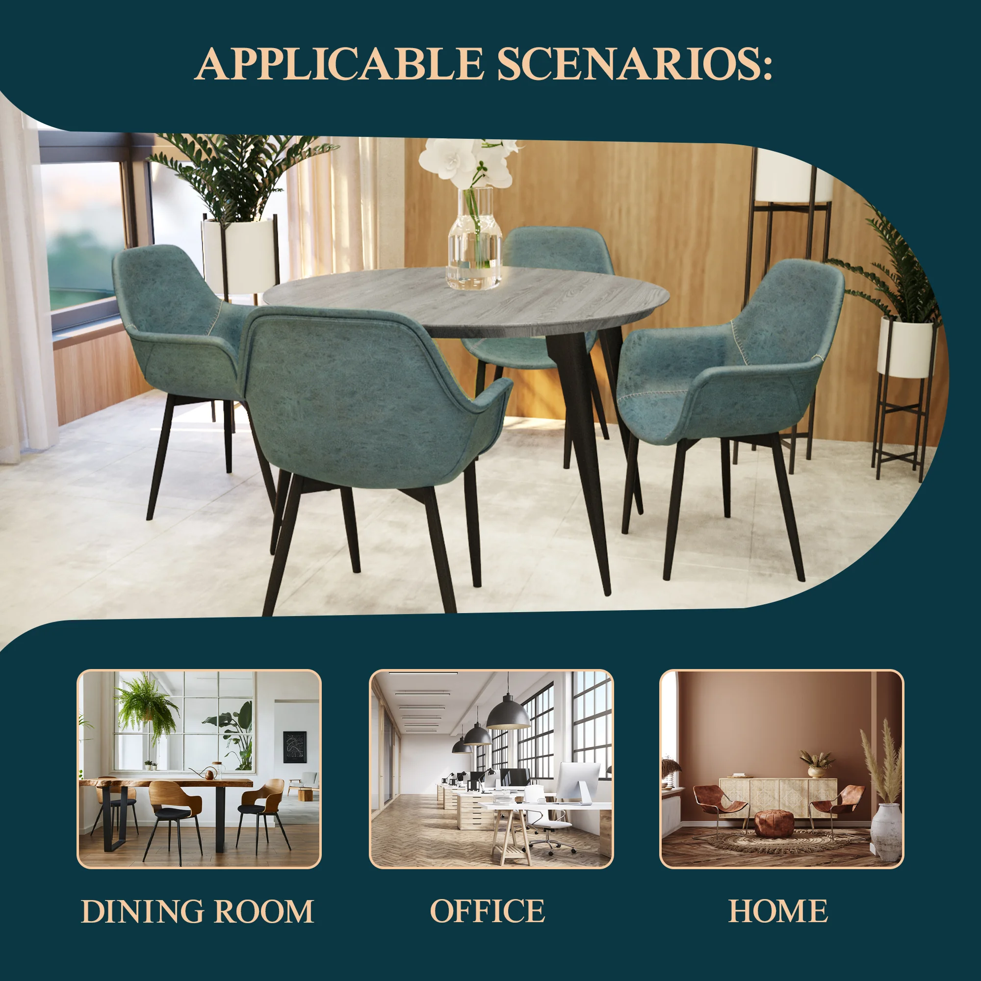 Markley Modern Leather Dining Arm Chair With Metal Legs