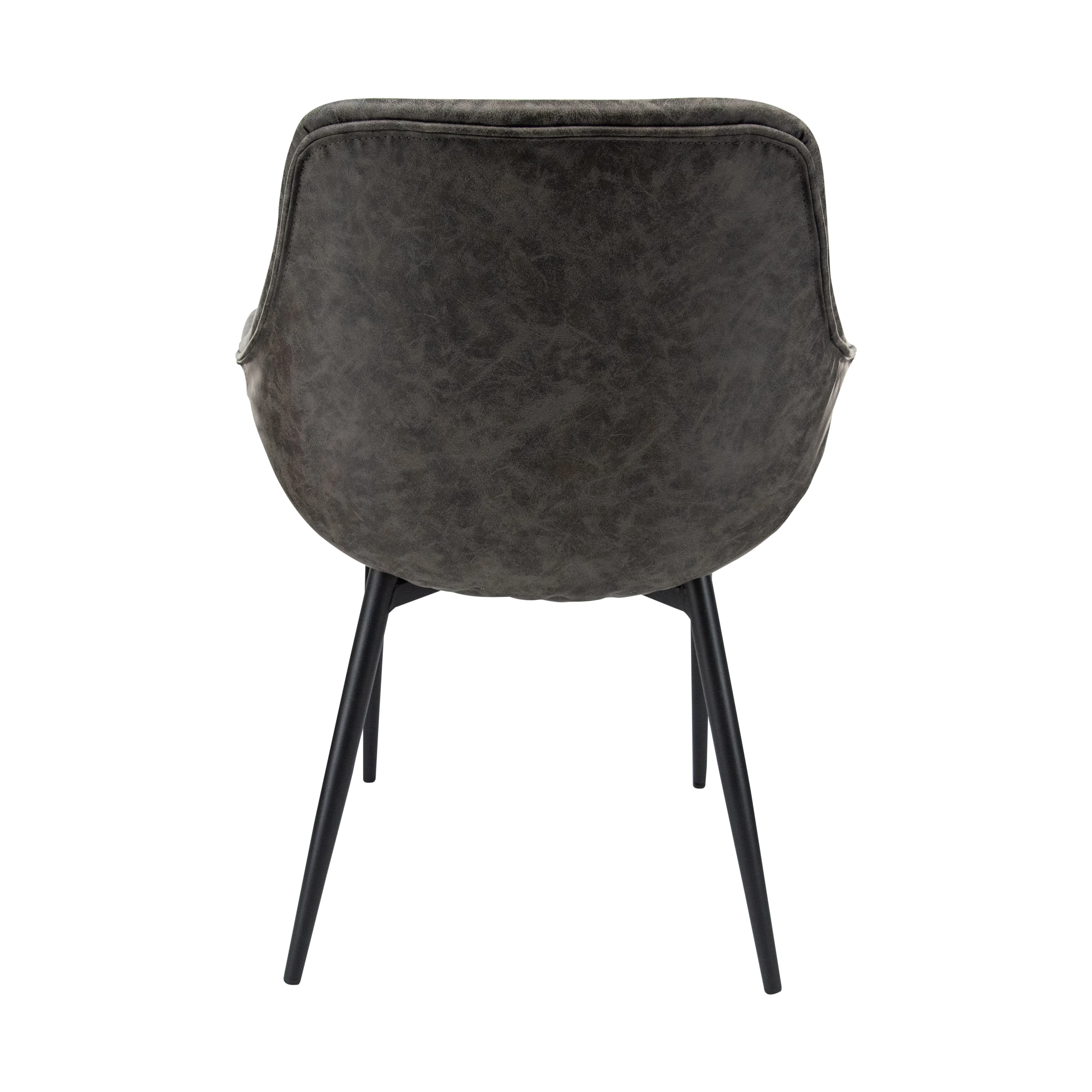 Markley Modern Leather Dining Arm Chair With Metal Legs Set of 4