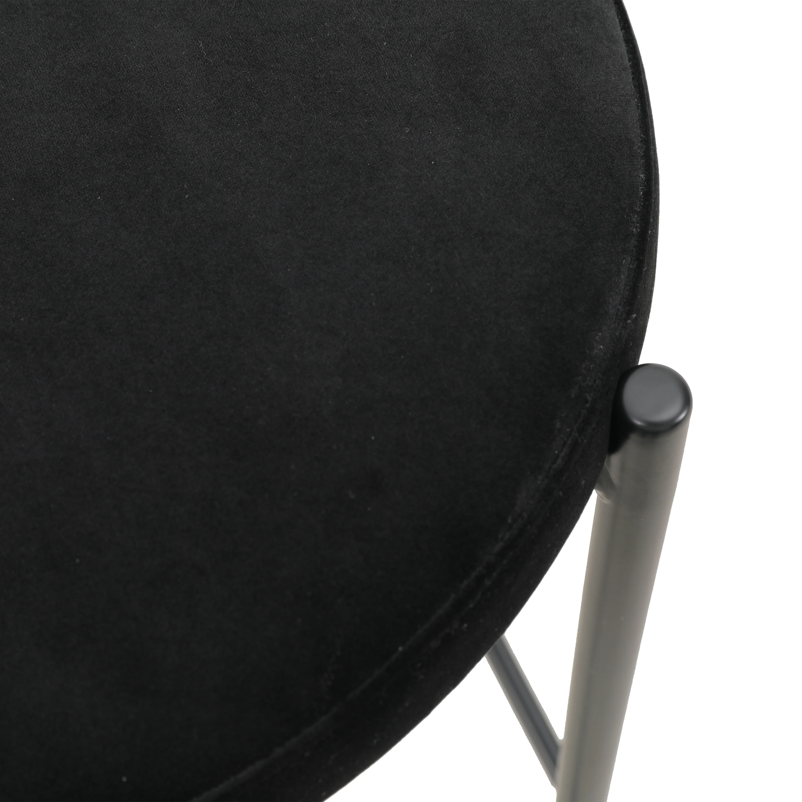 Euston Modern Wicker Bar Stool With Black Steel Frame in Black