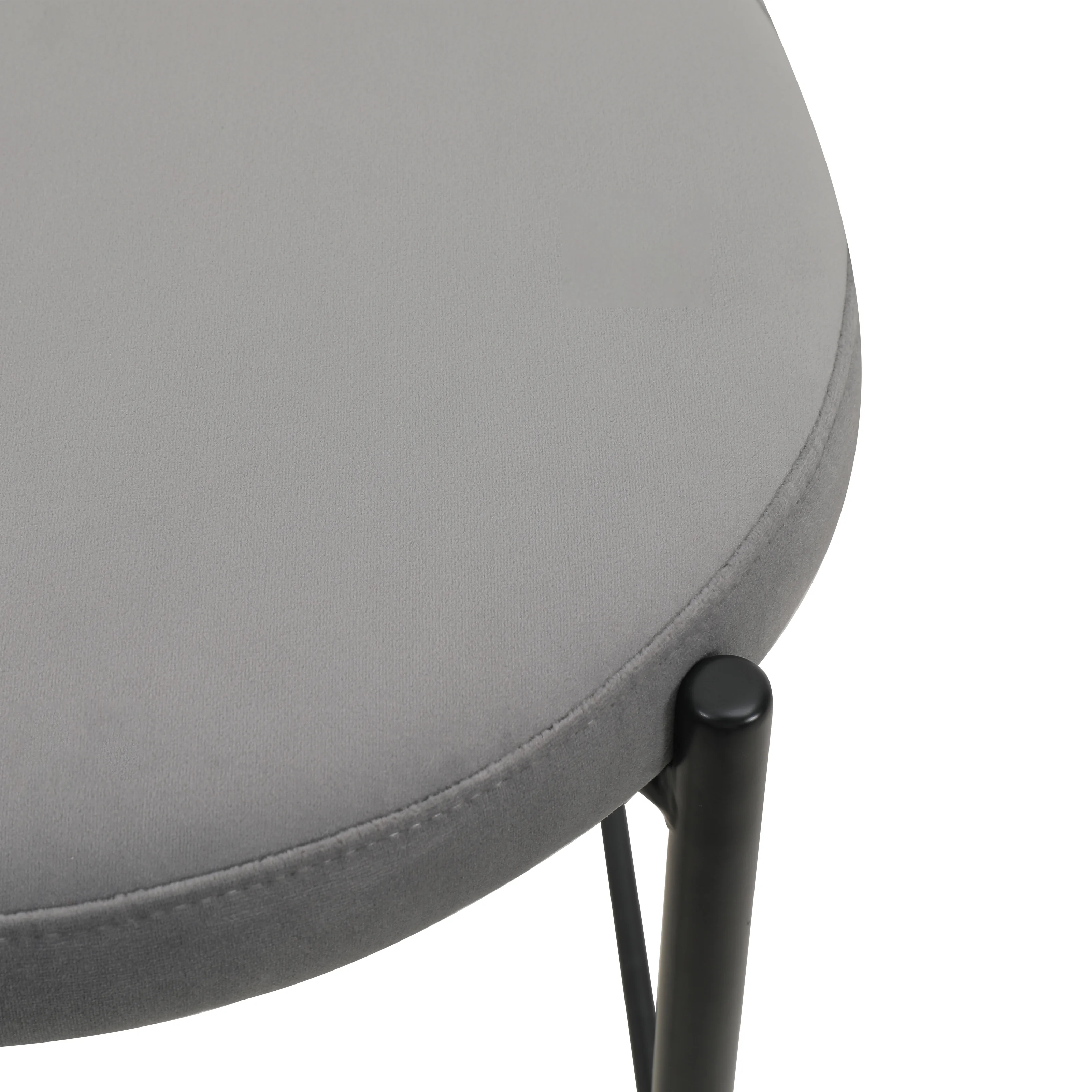 Euston Modern Wicker Bar Stool With Black Steel Frame in Grey