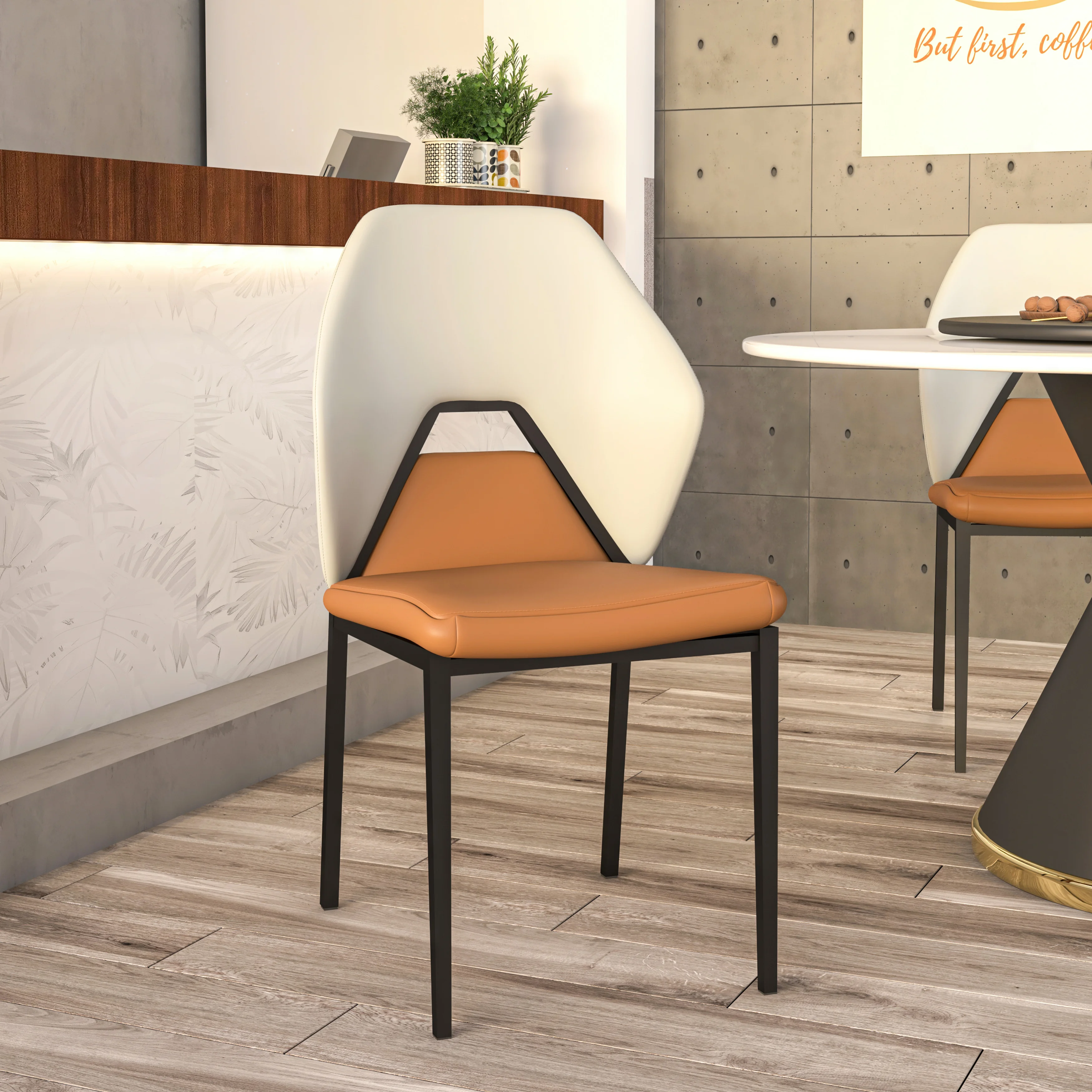 Eclat collection Modern Dining Chair in Brown