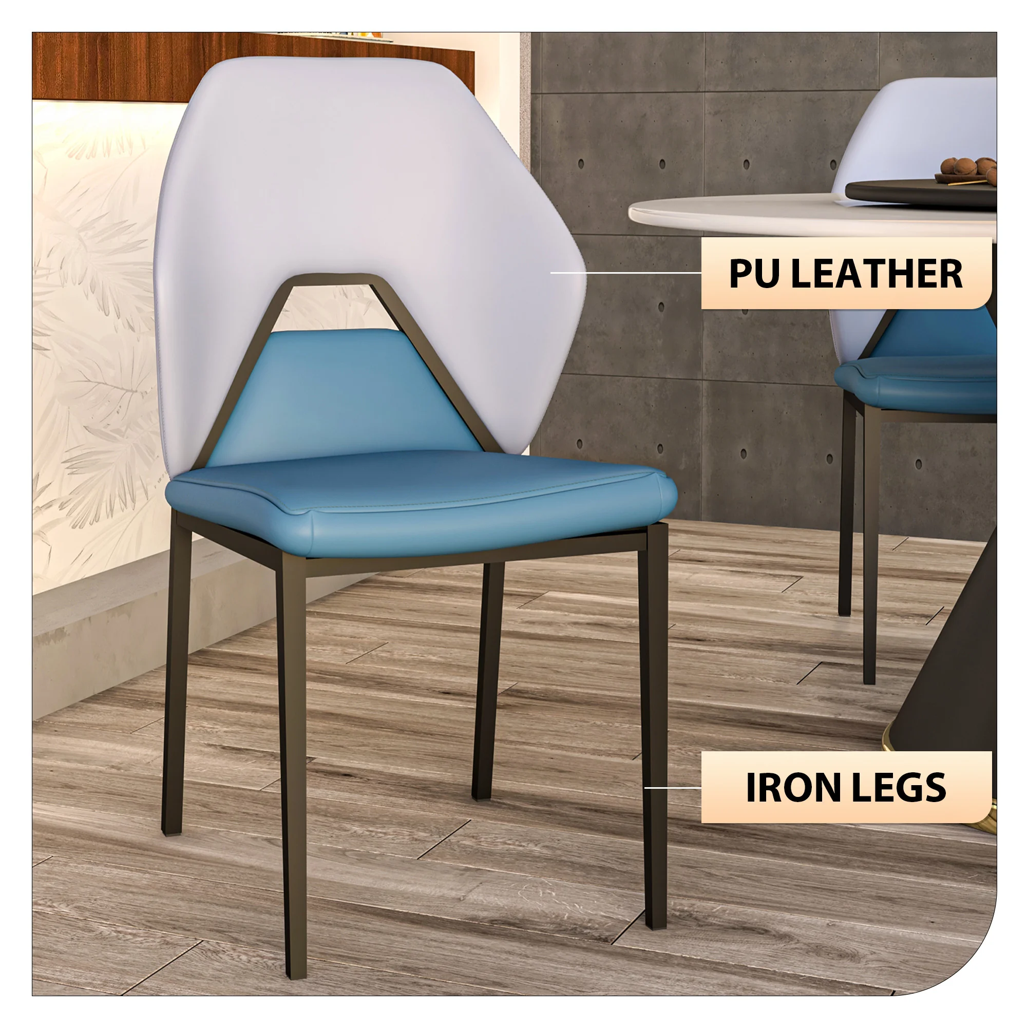 Eclat collection Modern Dining Chair in Blue/Grey