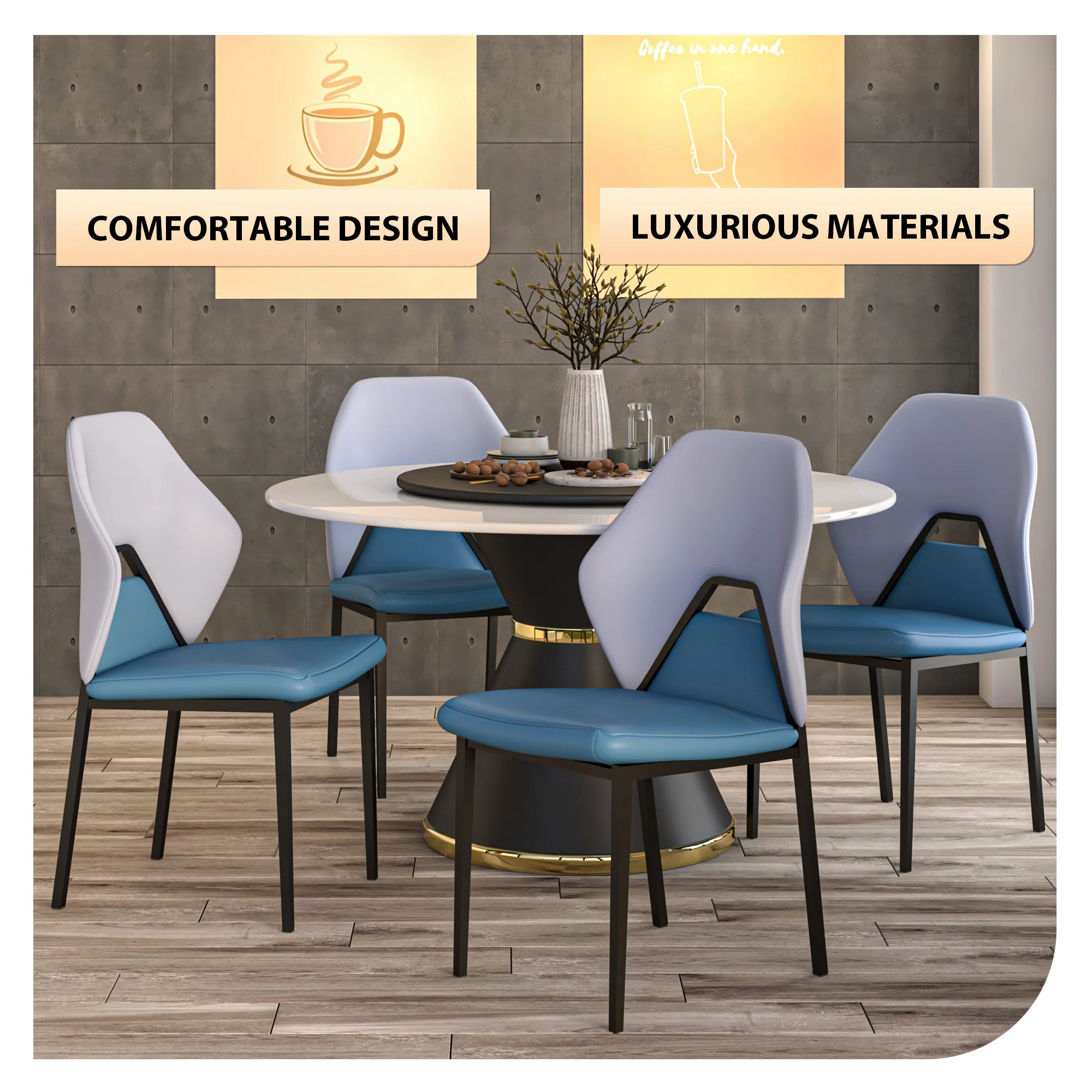 Eclat collection Modern Dining Chair in Brown