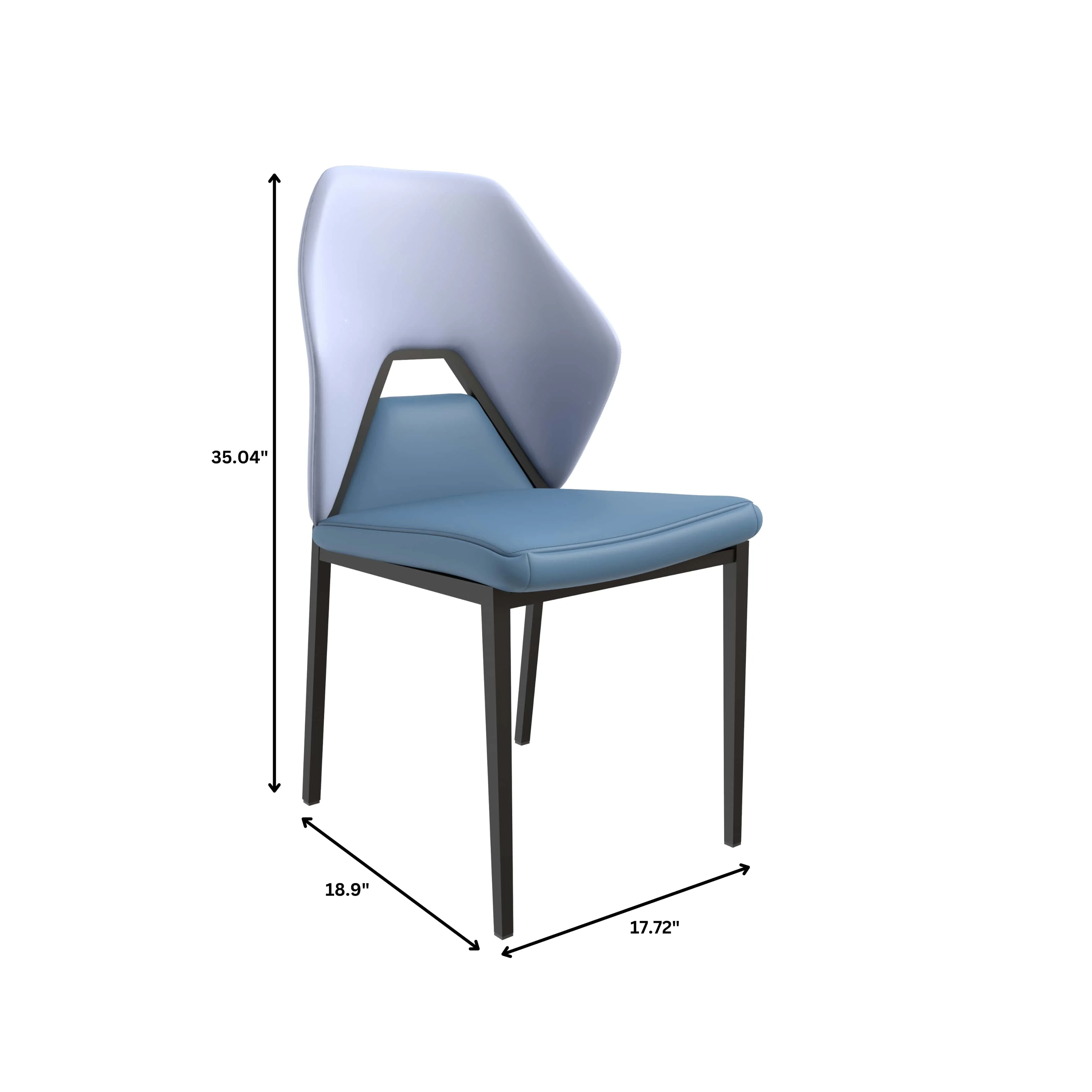 Eclat collection Modern Dining Chair in Blue Grey Set of 4