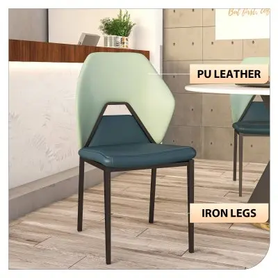 Eclat collection Modern Dining Chair in Green Blue Set of 4