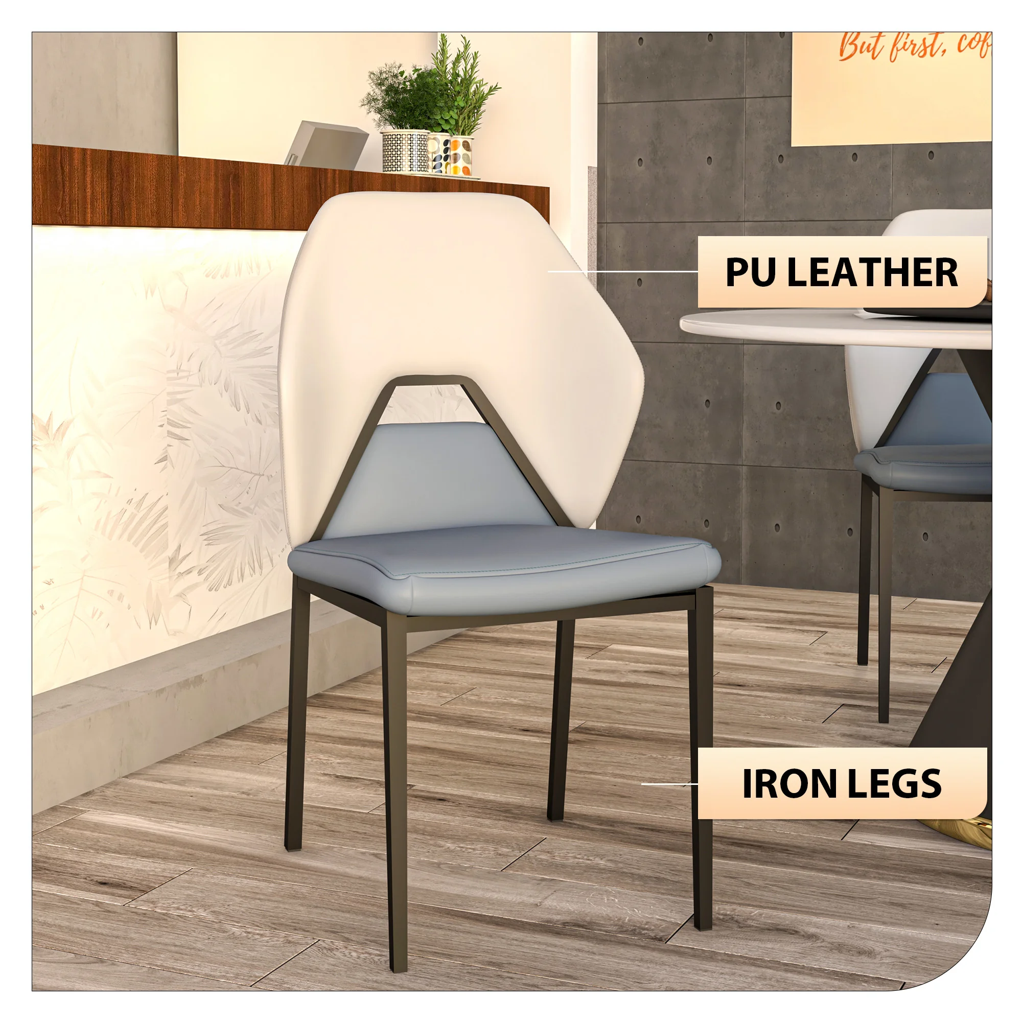 Eclat Collection Modern Dining Chair in Grey